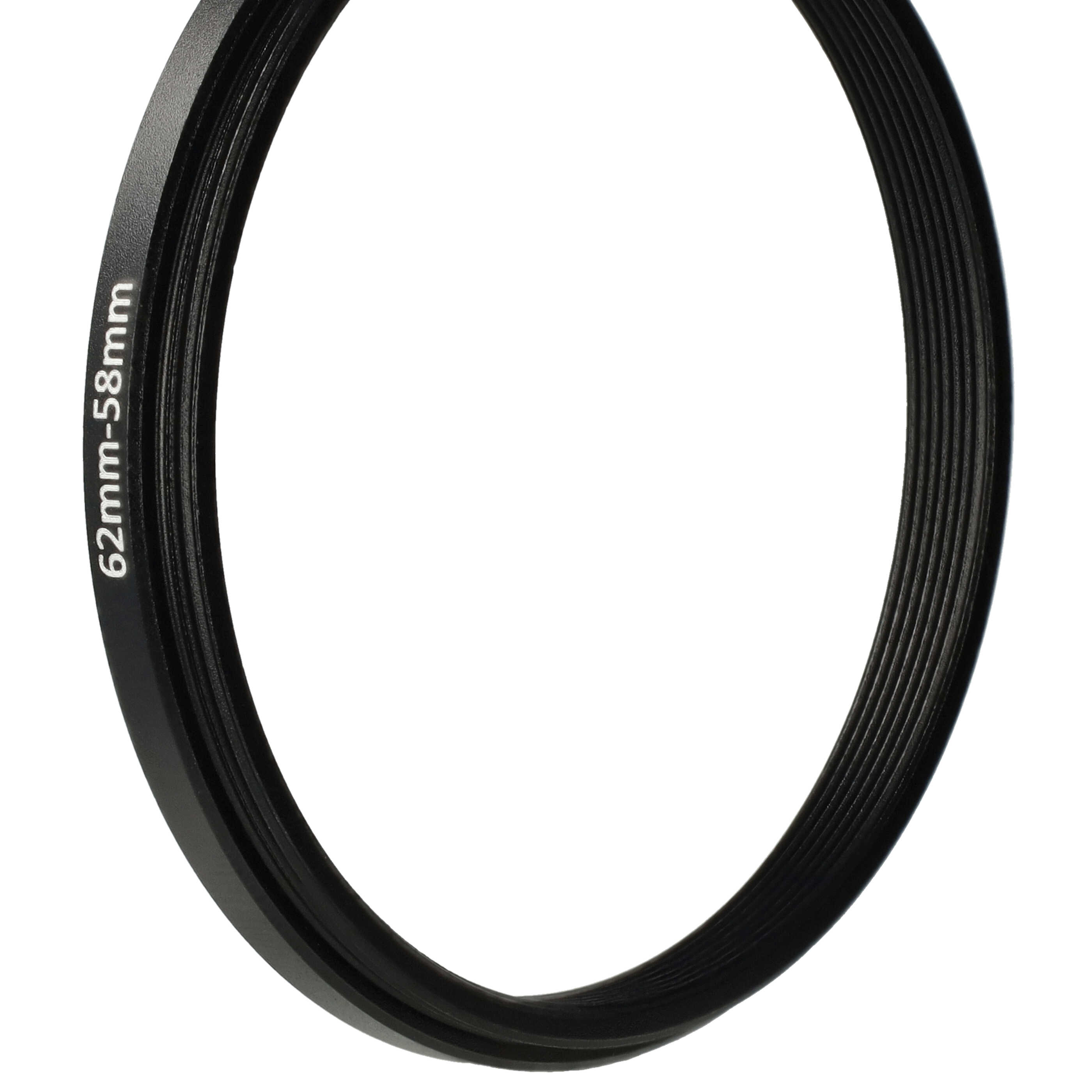 Anello adattatore step-down da 62 mm a 58 mm per obiettivo fotocamera - Adattatore filtro, metallo, nero