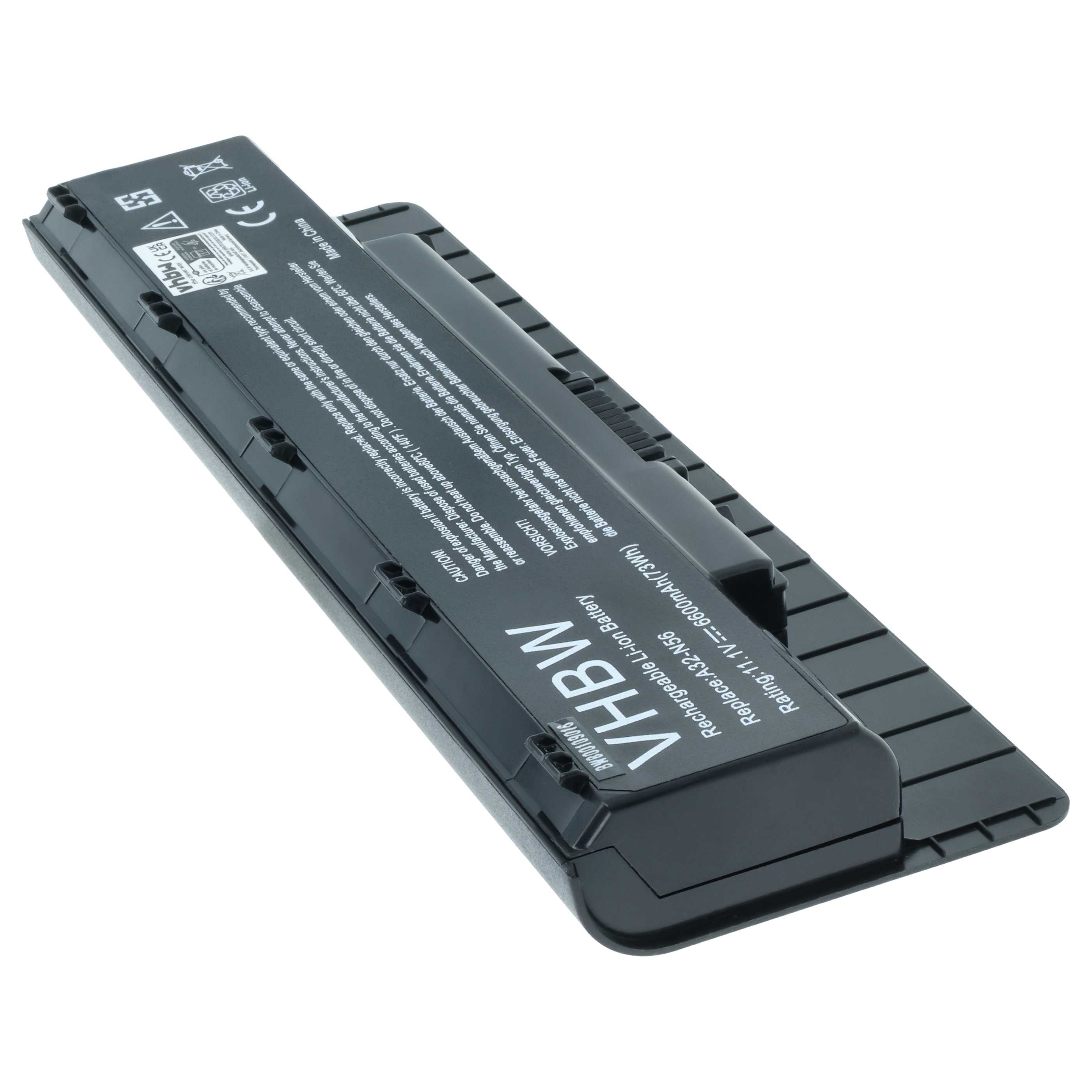 Akumulator do laptopa zamiennik Asus A32-N56, A31-N56, A33-N56 - 6600 mAh 10,8 V Li-Ion, czarny