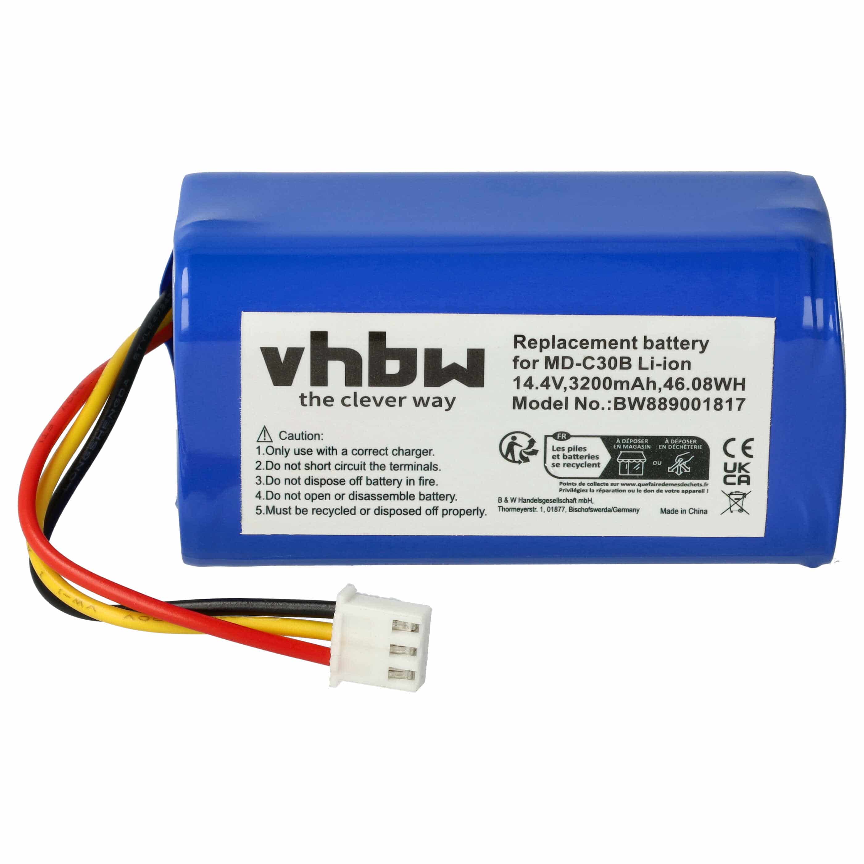 Battery Replacement for Blaupunkt 6.60.40.02-0, D071-INR-CH-4S1P for - 3200mAh, 14.4V, Li-Ion