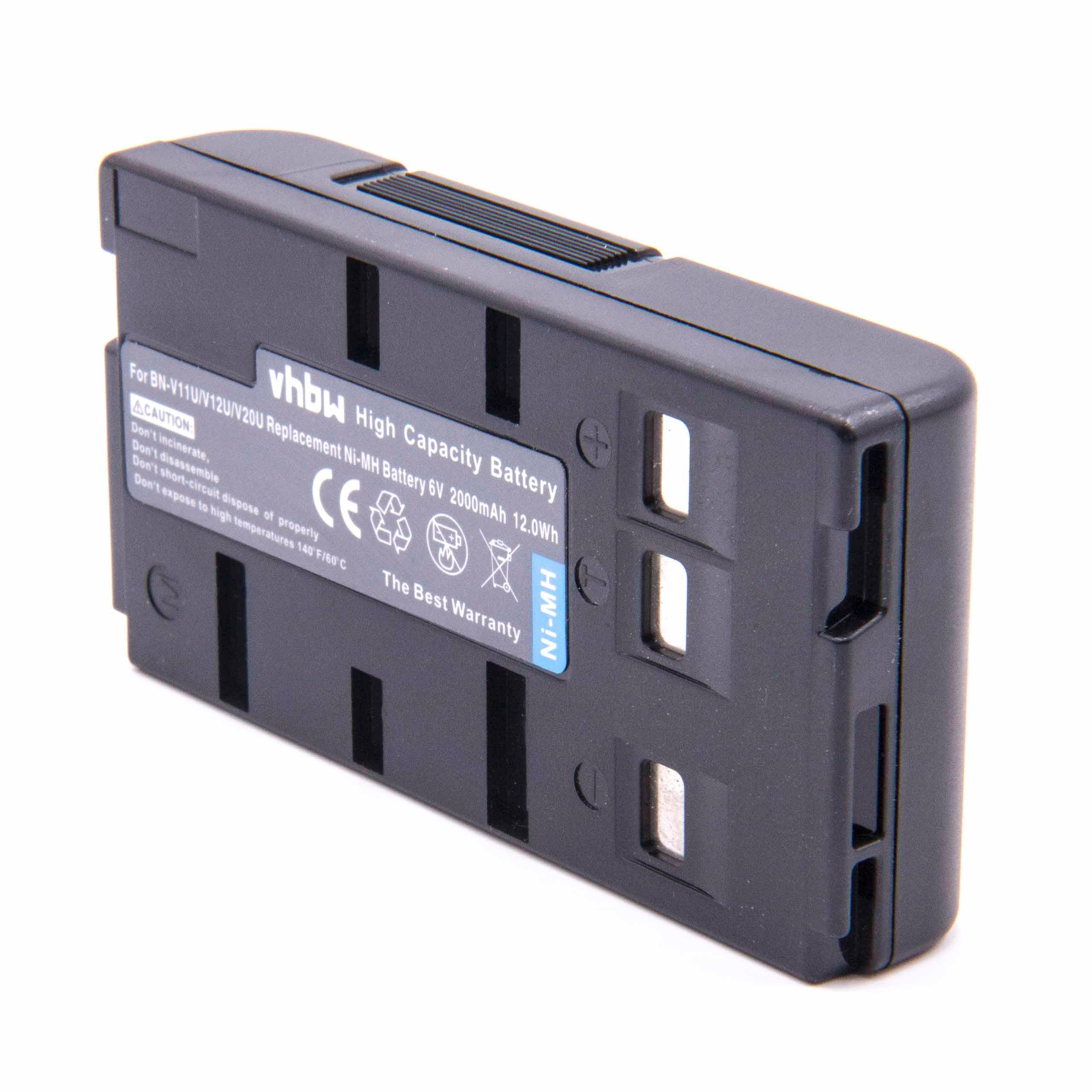Videocamera Battery Replacement for JVC BN-V22U, BN-V20, BN-V24U, BN-V22, BN-V20US, BN-V20U - 2000mAh 6V NiMH
