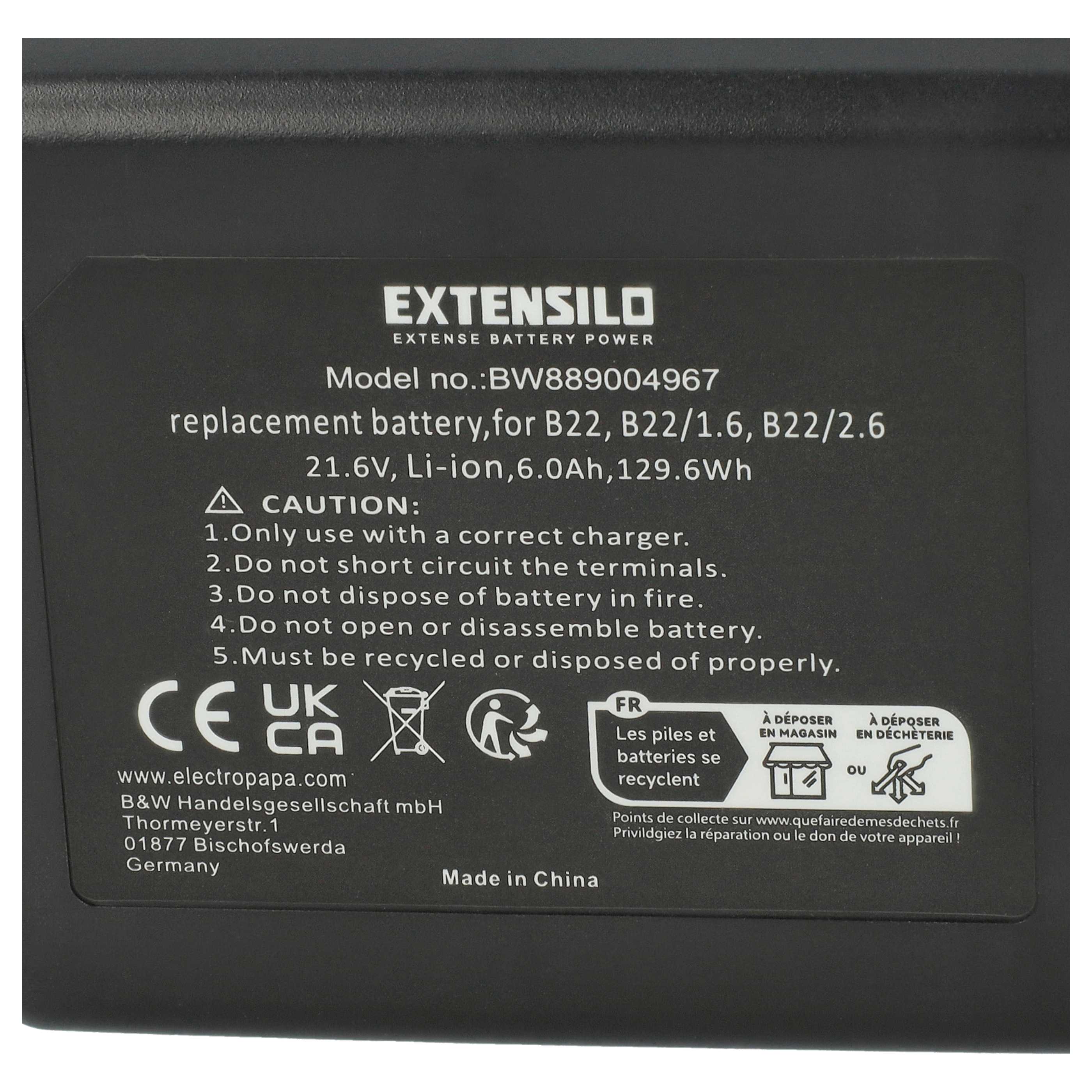 3x Battery replaces Hilti 2018498, 2136393, 2136395, 2183185 Electric Power Tool - 6000 mAh, 21.6 V, Li-Ion