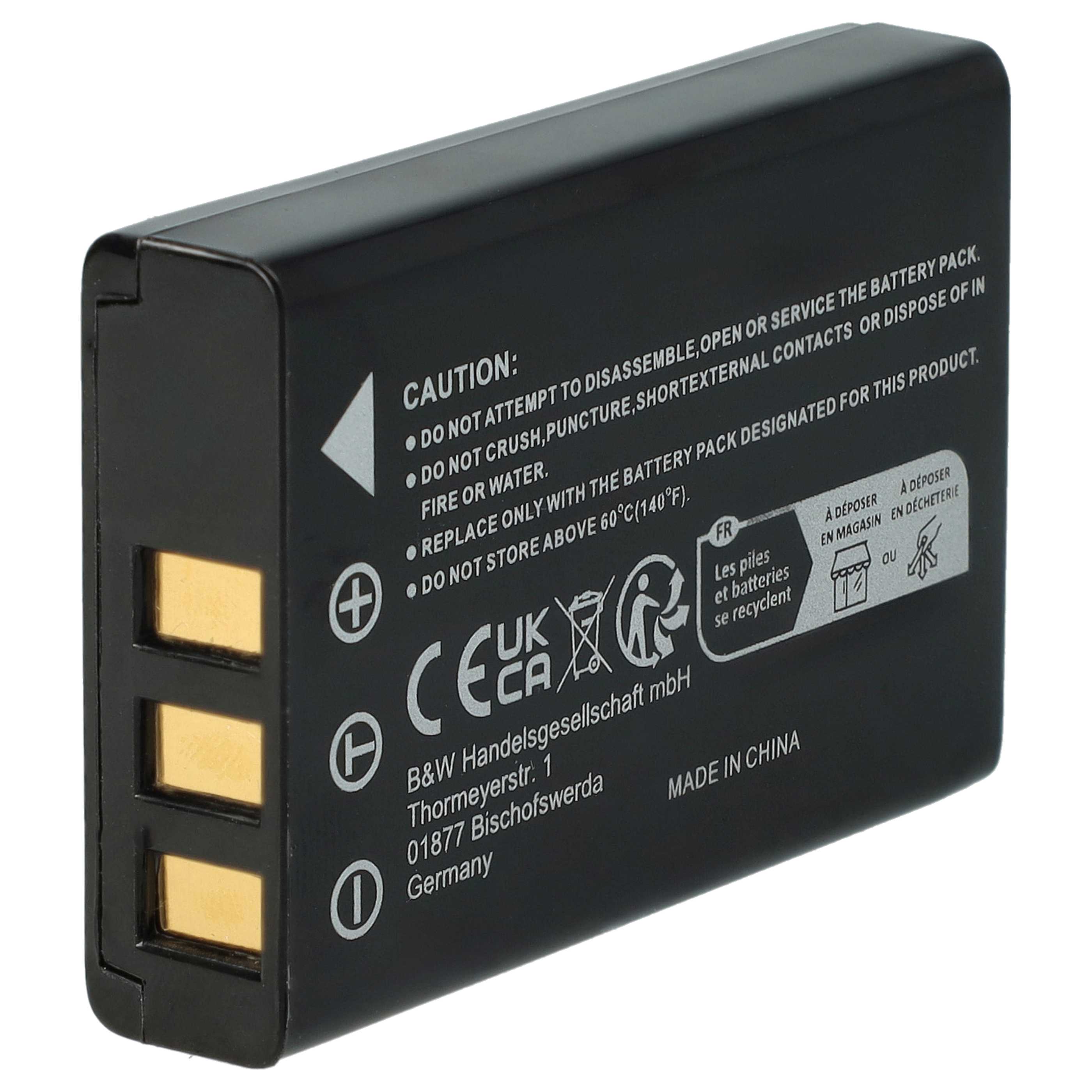 Batería reemplaza Aiptek ZPT-PM18 para cámara - 1800 mAh 3,7 V Li-Ion