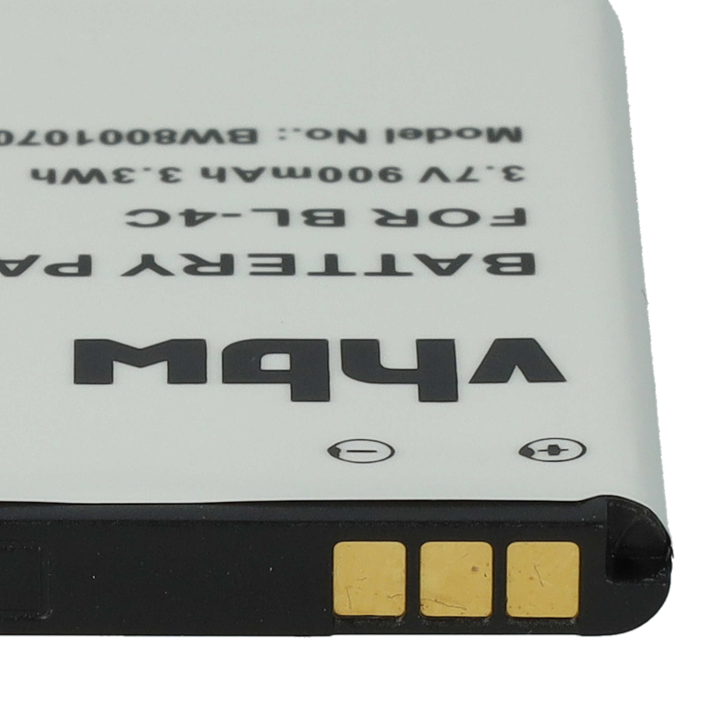 Batterie remplace Emporia AK-C140 pour téléphone portable - 900mAh, 3,7V, Li-ion