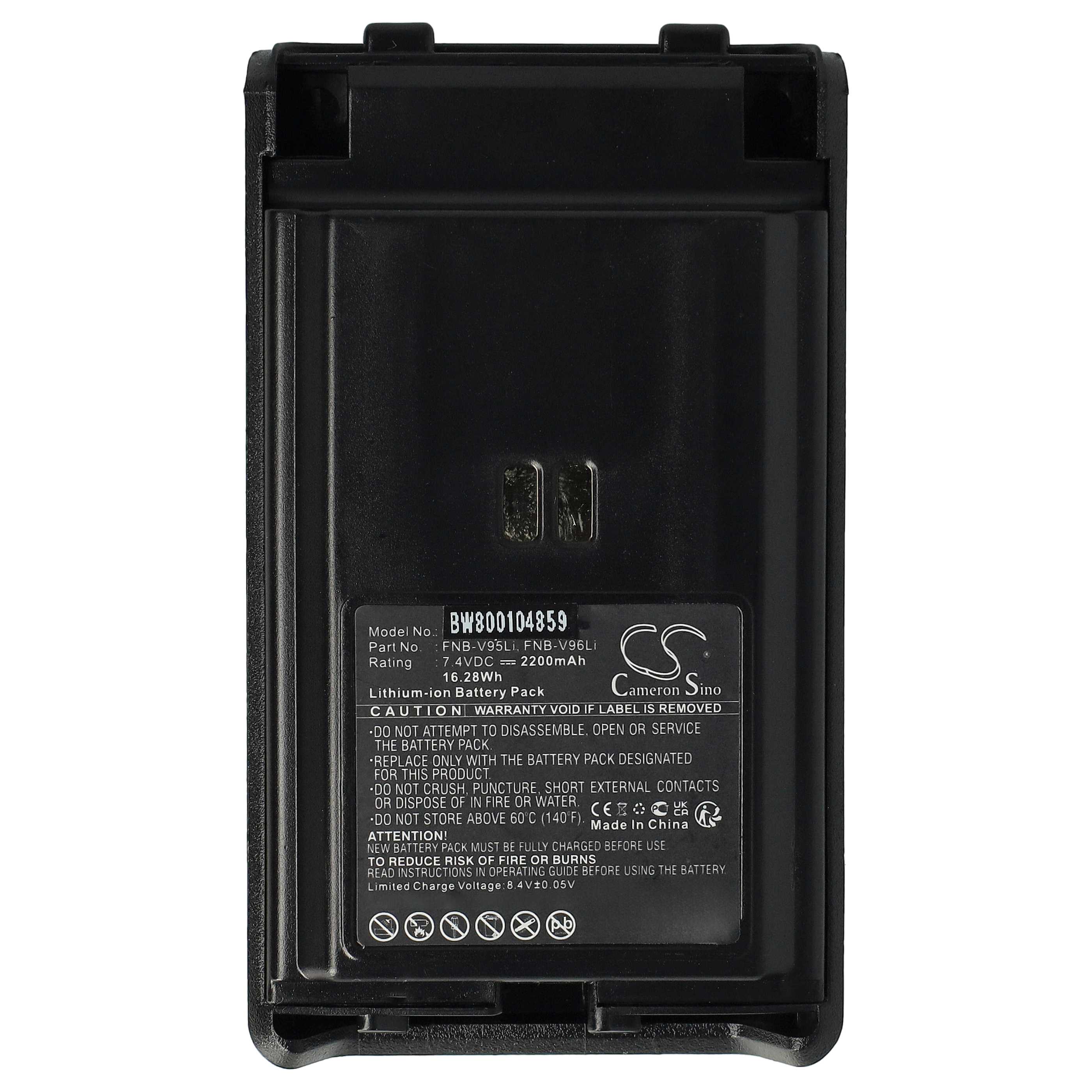 Radio Battery replaces Vertex Yaesu FNB-V96, FNB-V95Li, FNB-V96Li, FNB-V95 - 2200 mAh 7.4 V Li-Ion