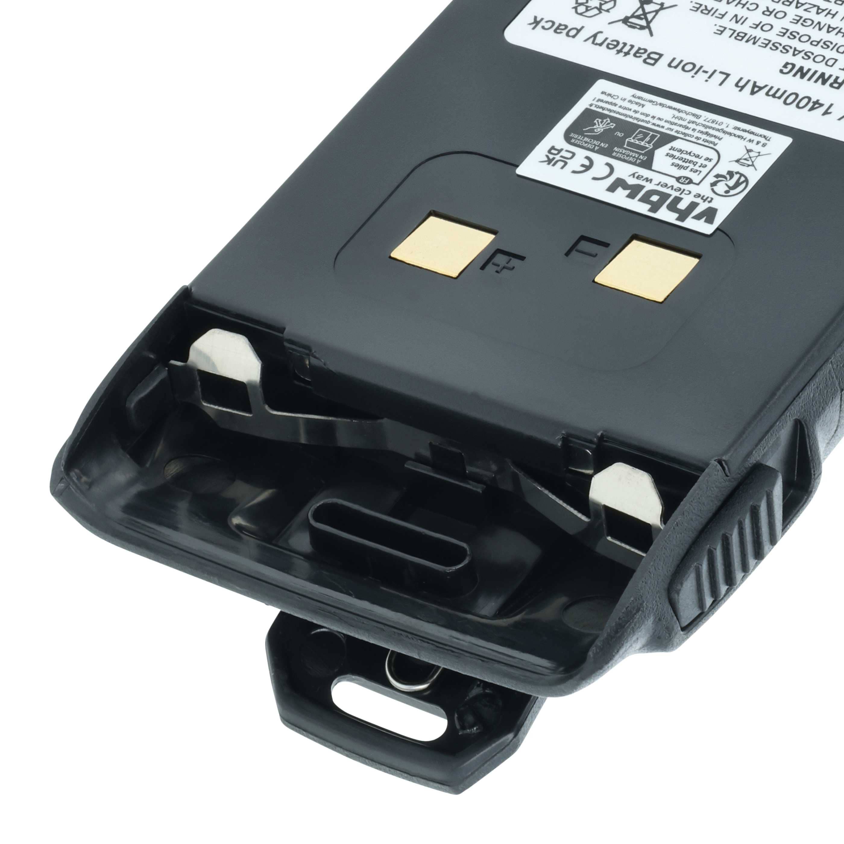 Radio 5x Battery replaces BLO-004, BLO-007, BLO-001 - 1400 mAh 7.4 V Li-Ion + Belt Clip