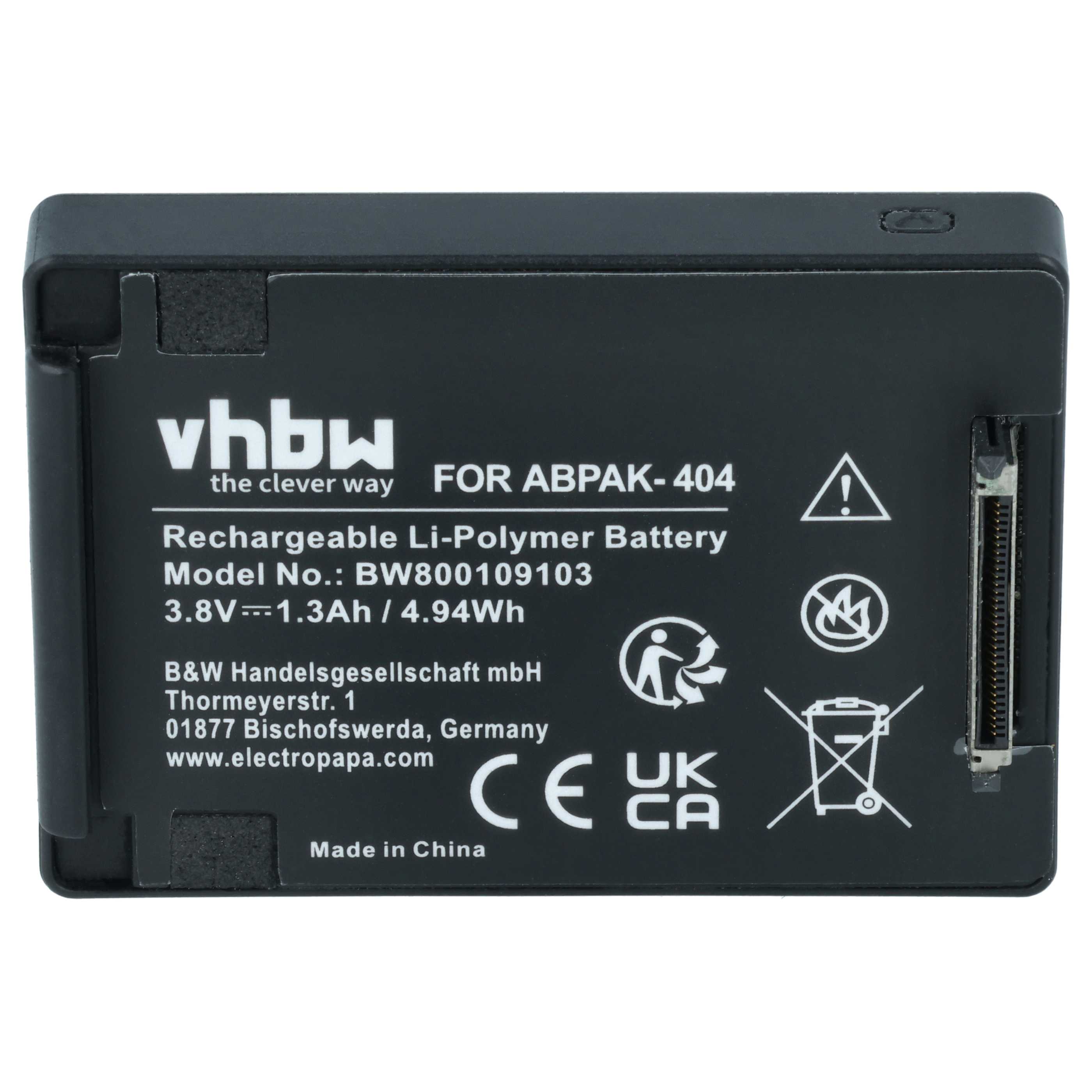 Videokamera-Akku (2 Stück) als Ersatz für GoPro ABPAK-404, BacPac 3661-093 für GoPro - 1240mAh 3,8V Li-Polymer