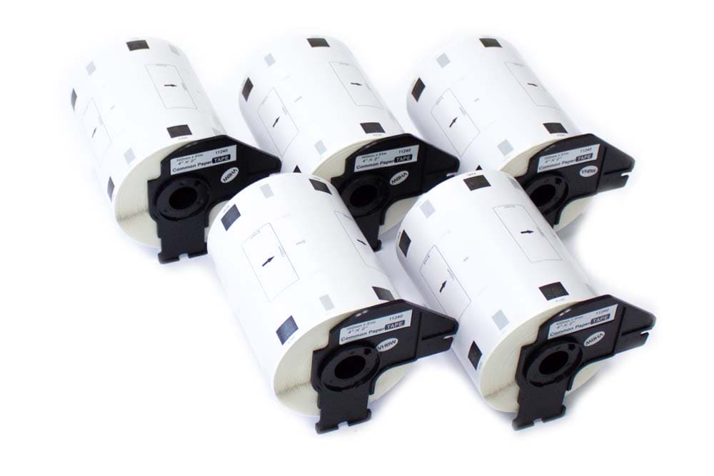 5x Label Roll replaces Brother DK-11240 Labeller - 102 mm x 51 mm + Holder