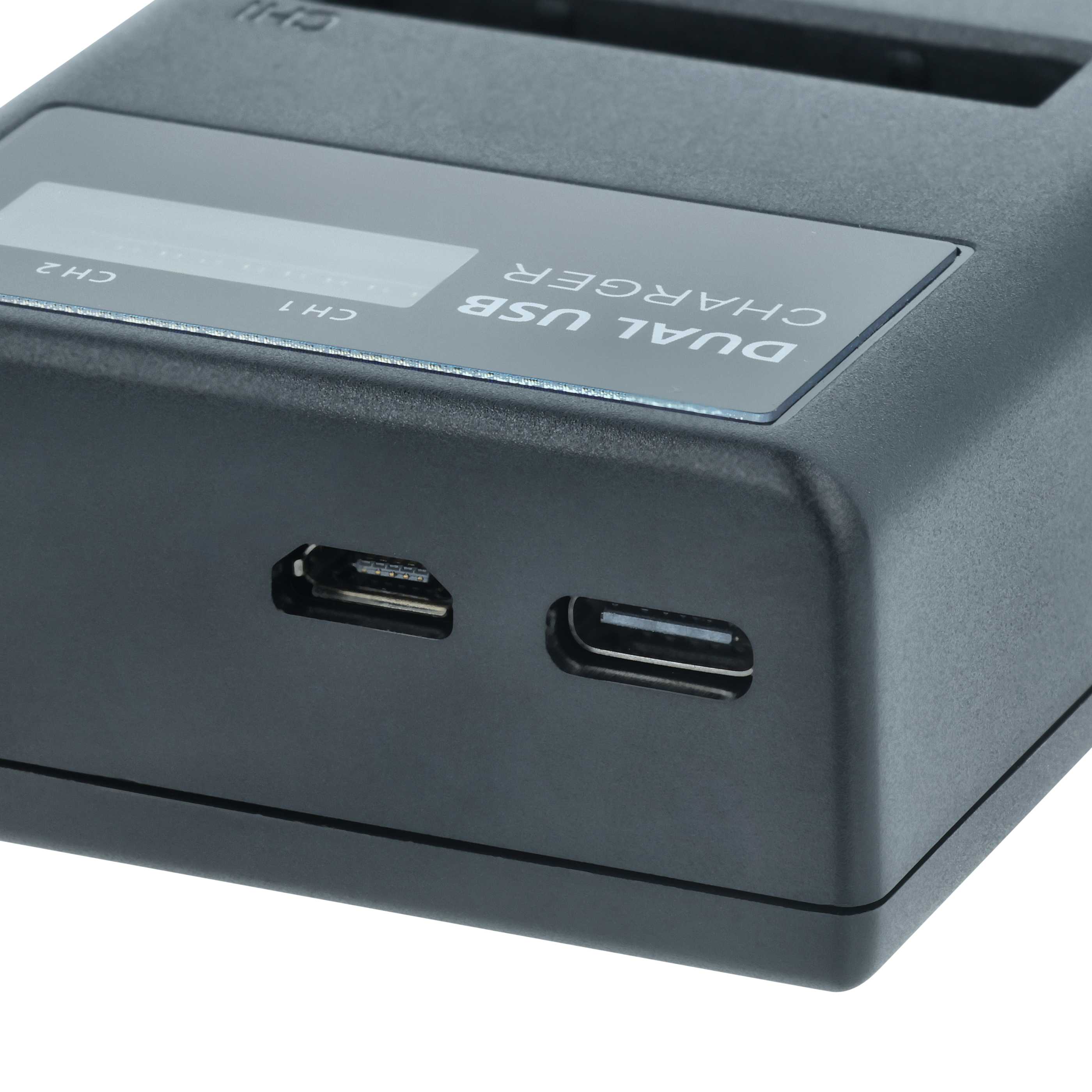 Battery Charger Micro-USB + USB-C + Cable Micro-USB suitable for Canon IXUS Digital Camera