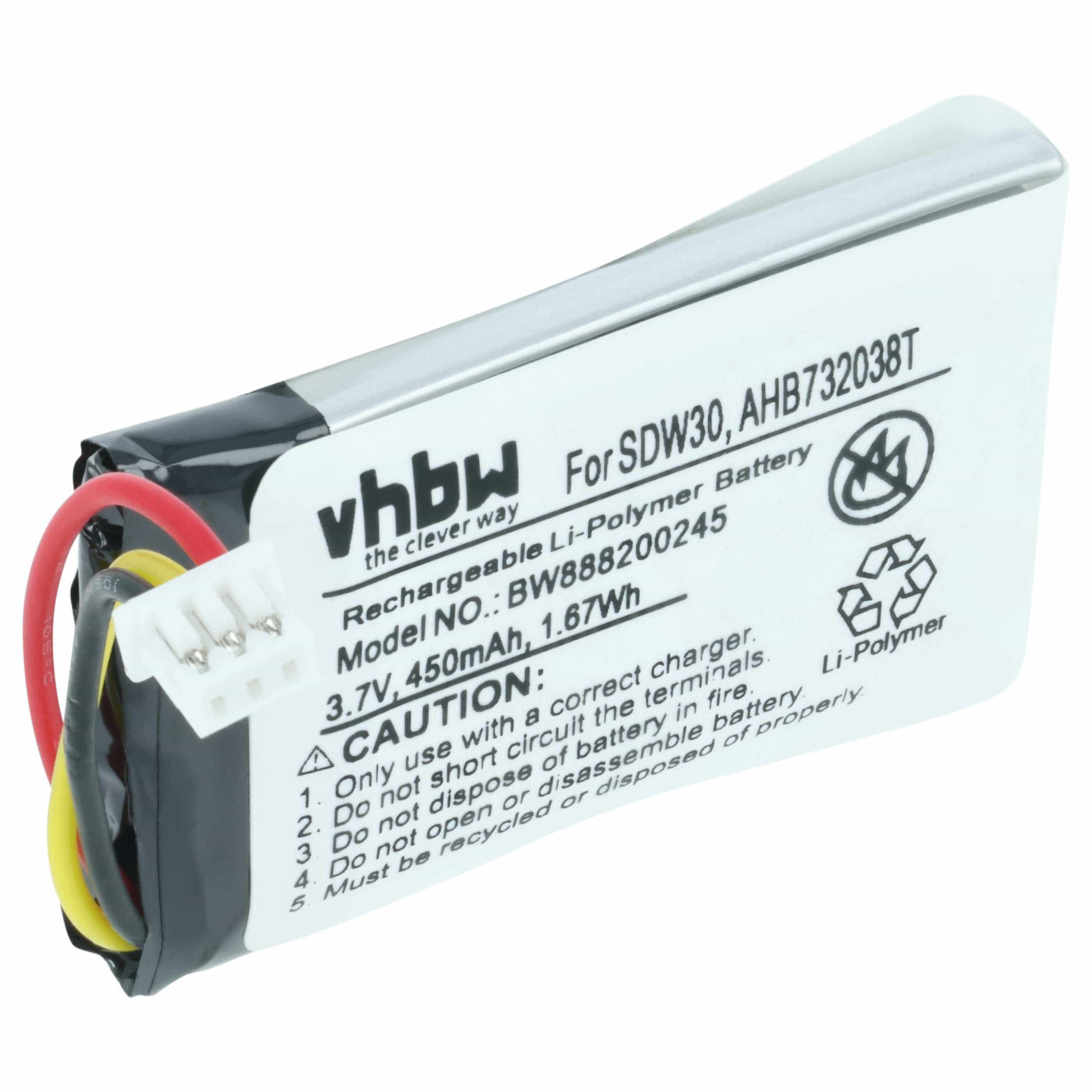 Akumulator do słuchawek bezprzewodowych zamiennik Sennheiser AHB732038T - 450 mAh 3,7 V LiPo