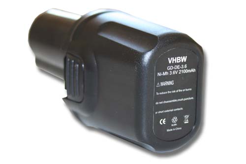Batteria per attrezzo sostituisce Dewalt DE9054, DE9054-XJ - 2100 mAh, 3,6 V, NiMH