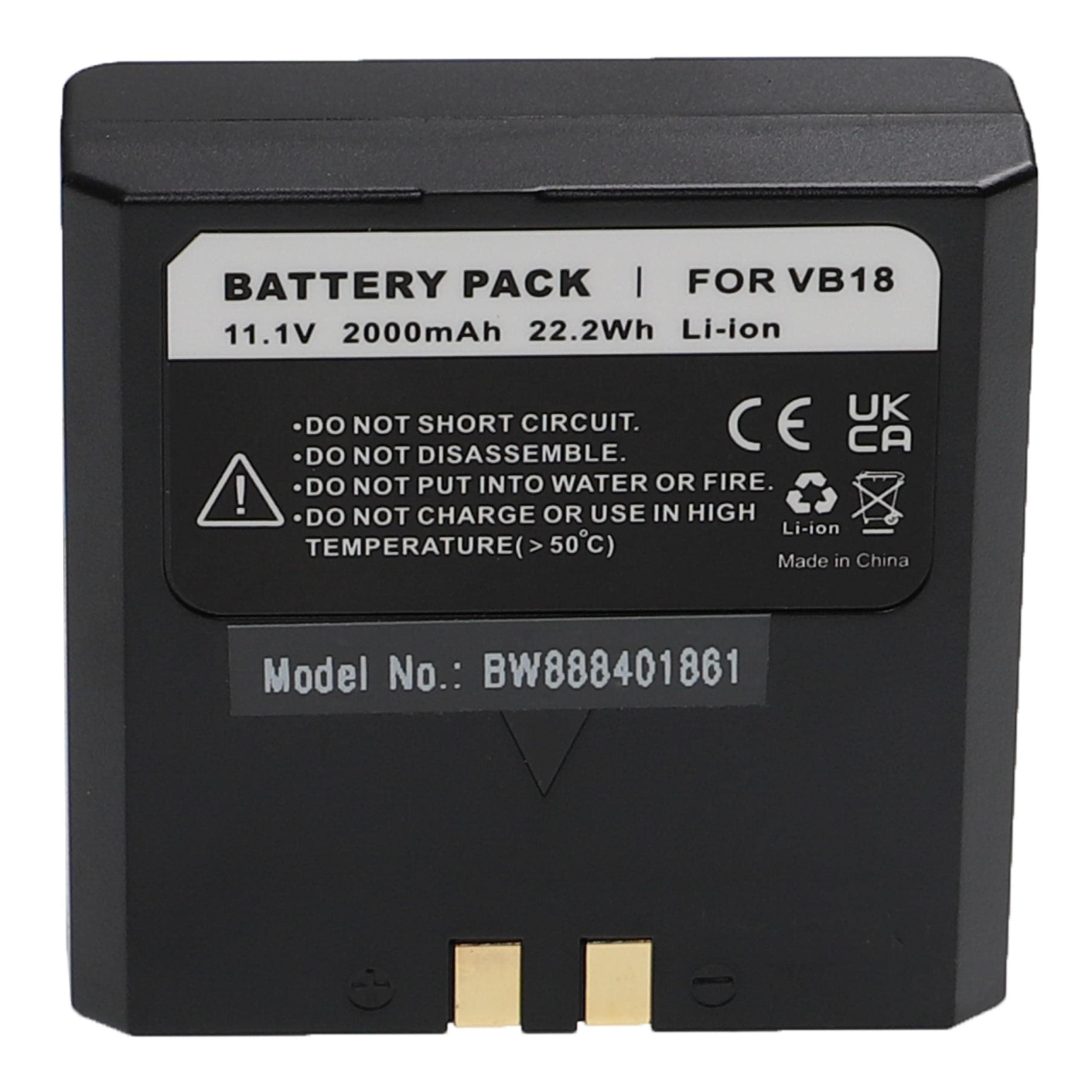 Batteria per flash per fotocamera sostituisce Flashpoint FPLFSMZLRB Godox - 2000mAh 11,1V Li-Ion