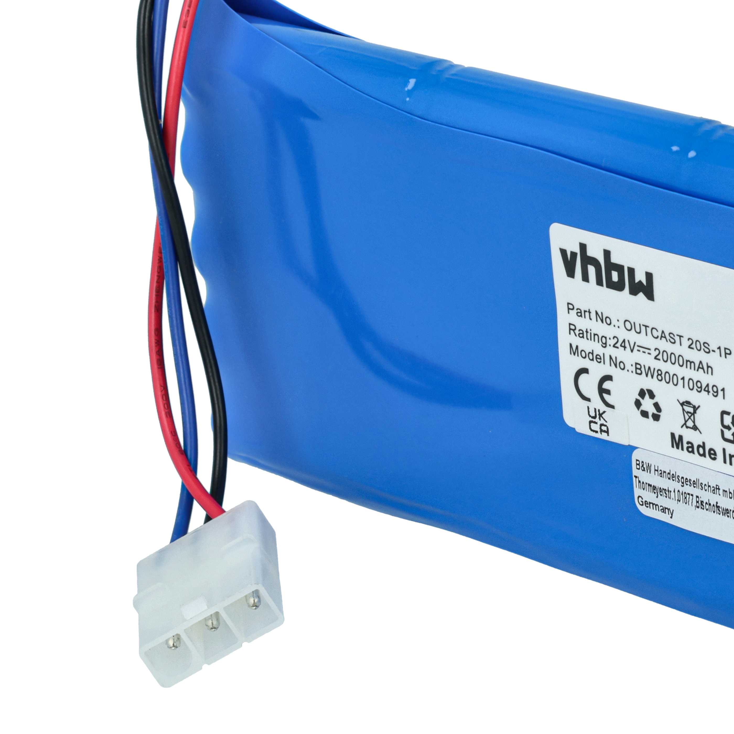 Battery replaces Outcast 20S-1P for Soundcast Loudspeaker - NiMH 2000 mAh