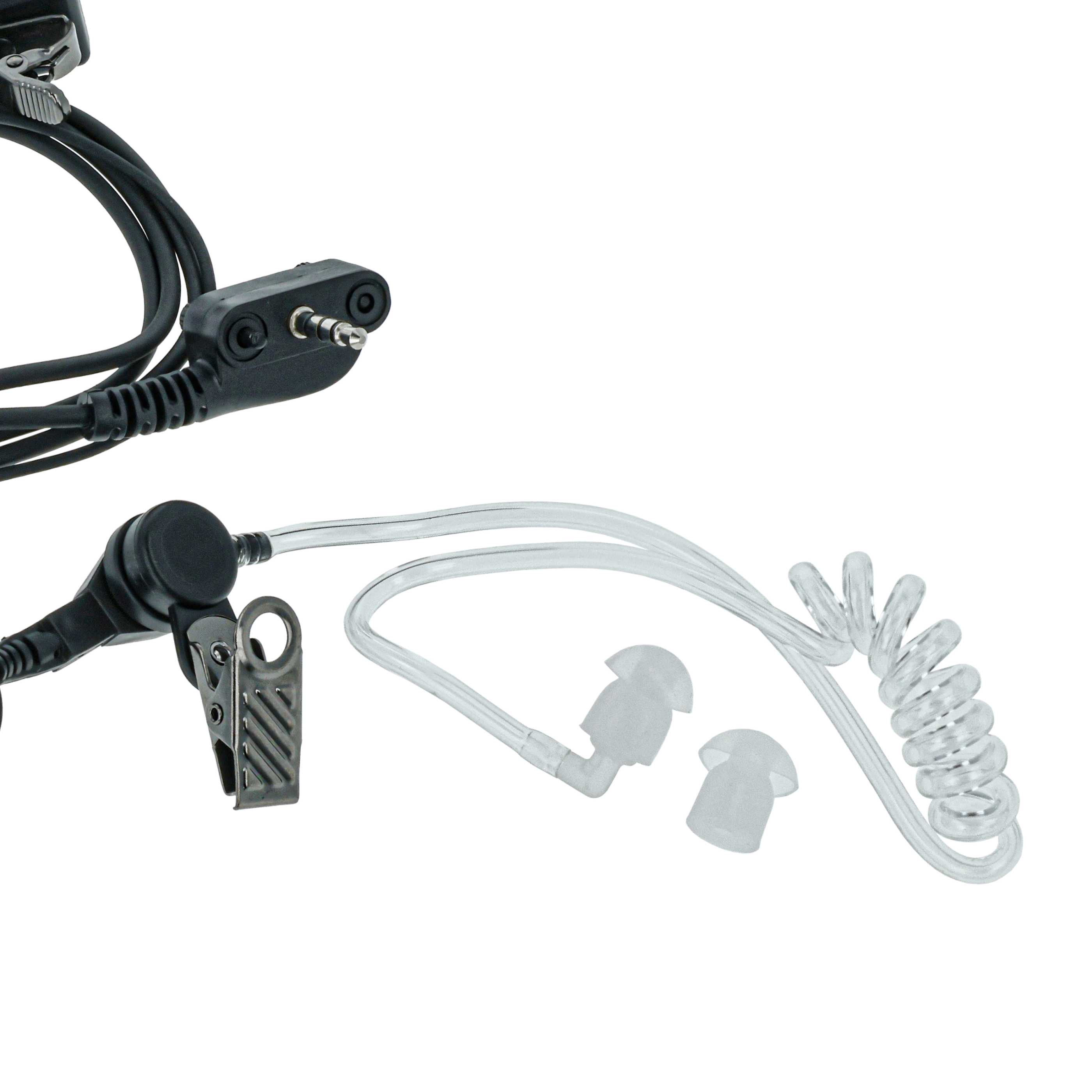 5x Security Radio Headset suitable for Yaesu Vertex VX-130 - "Take Call Button", Clip Mount + Phono Cable