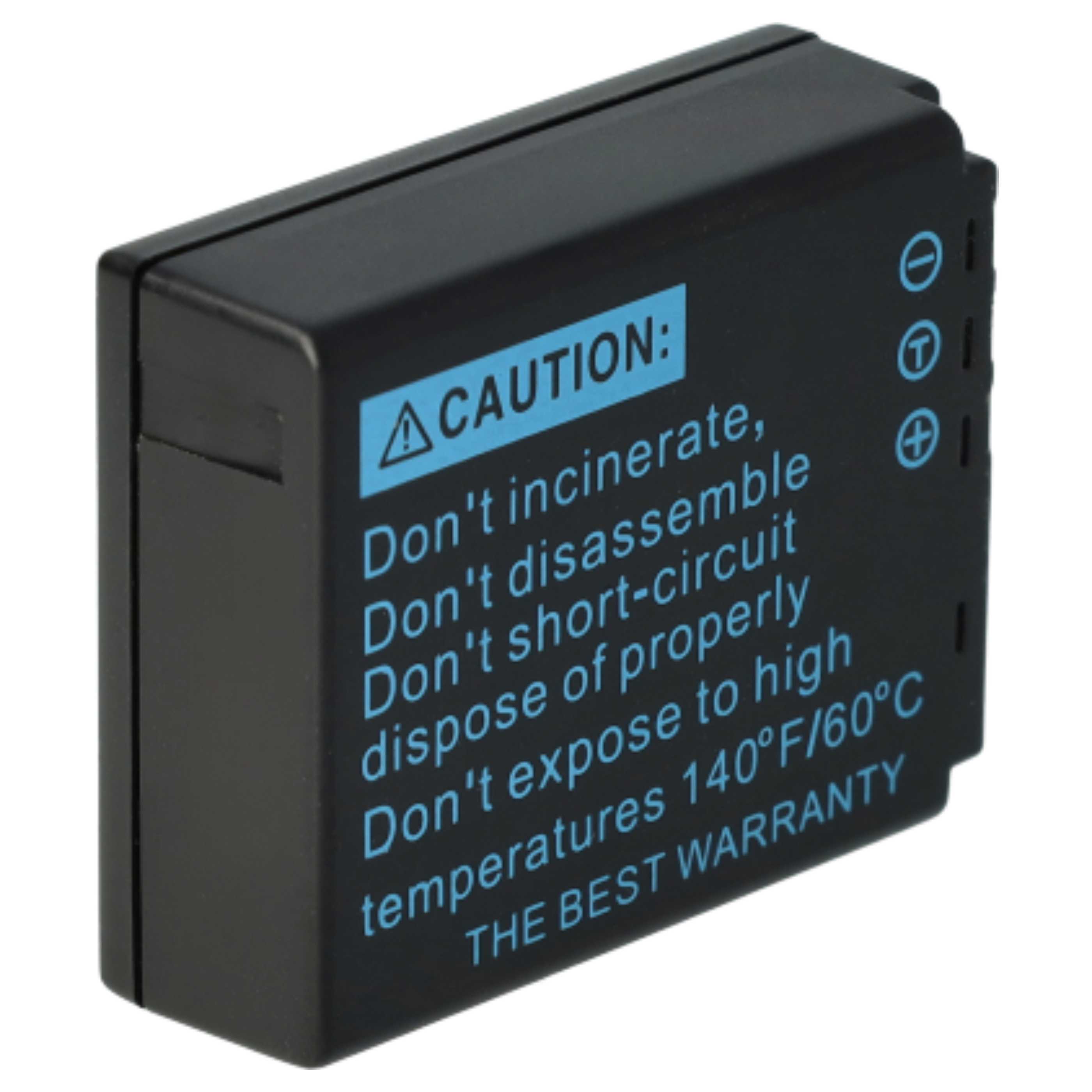 2x Battery suitable for Panasonic Lumix DMC-TZ1, DMC-TZ2, DMC-TZ3, DMC-TZ4, DMC-TZ5 - 650mAh, 3.6V, Li-Ion