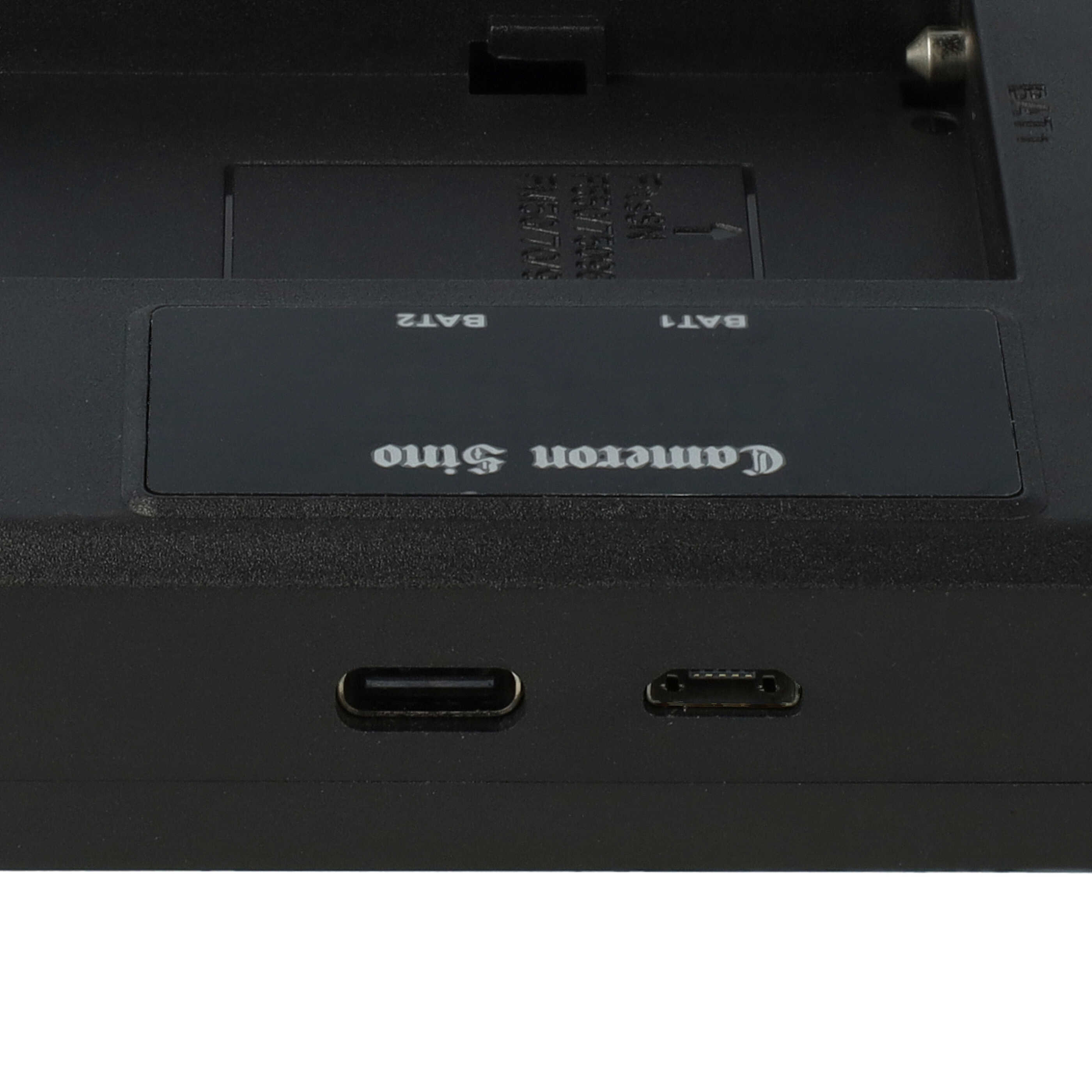 Battery Charger Micro-USB + USB-C + Cable Micro-USB suitable for Grundig, AML, Hitachi, JVC Digital Camera etc