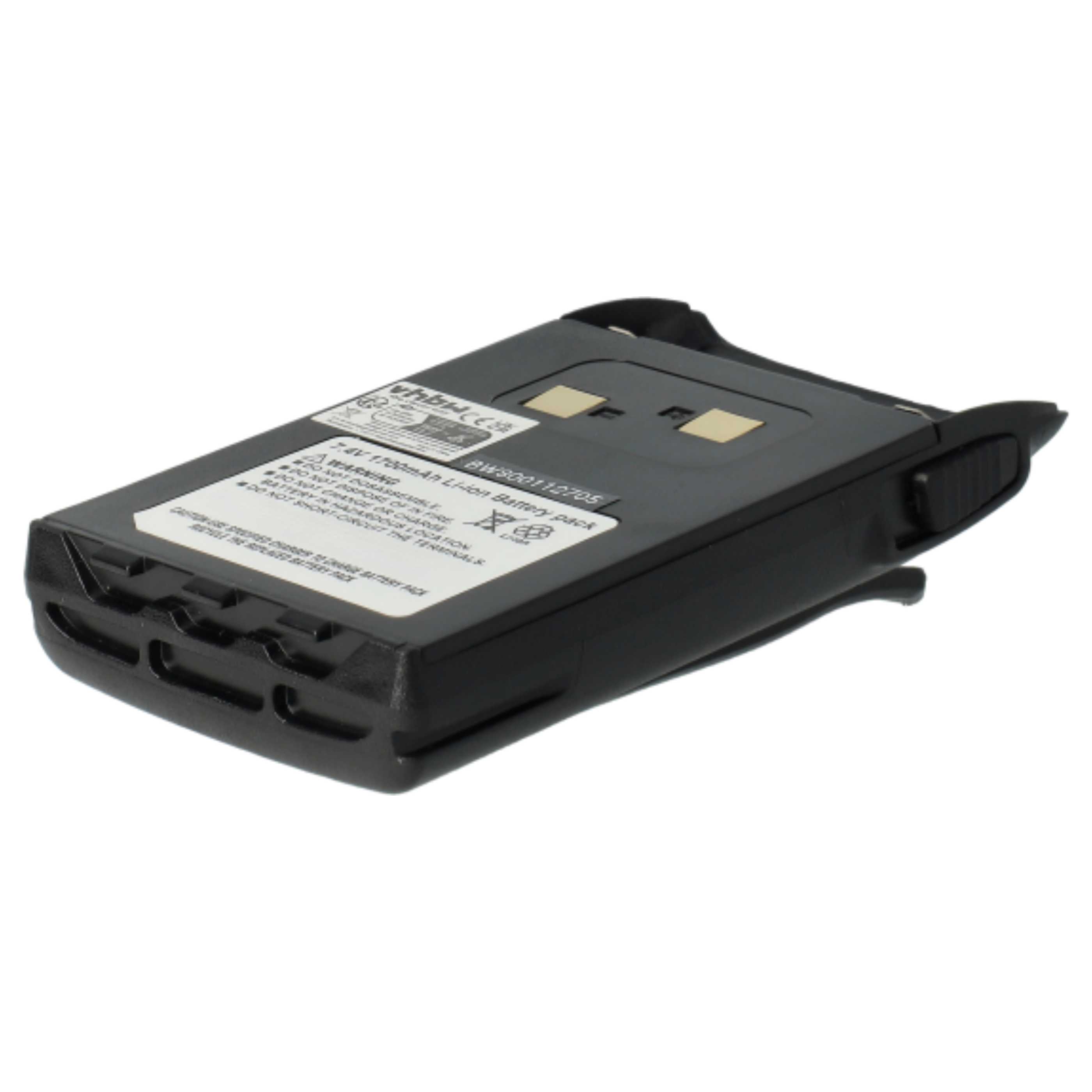 Radio 2x Battery replaces BLO-004, BLO-007, BLO-001 - 1700 mAh 7.4 V Li-Ion + Belt Clip