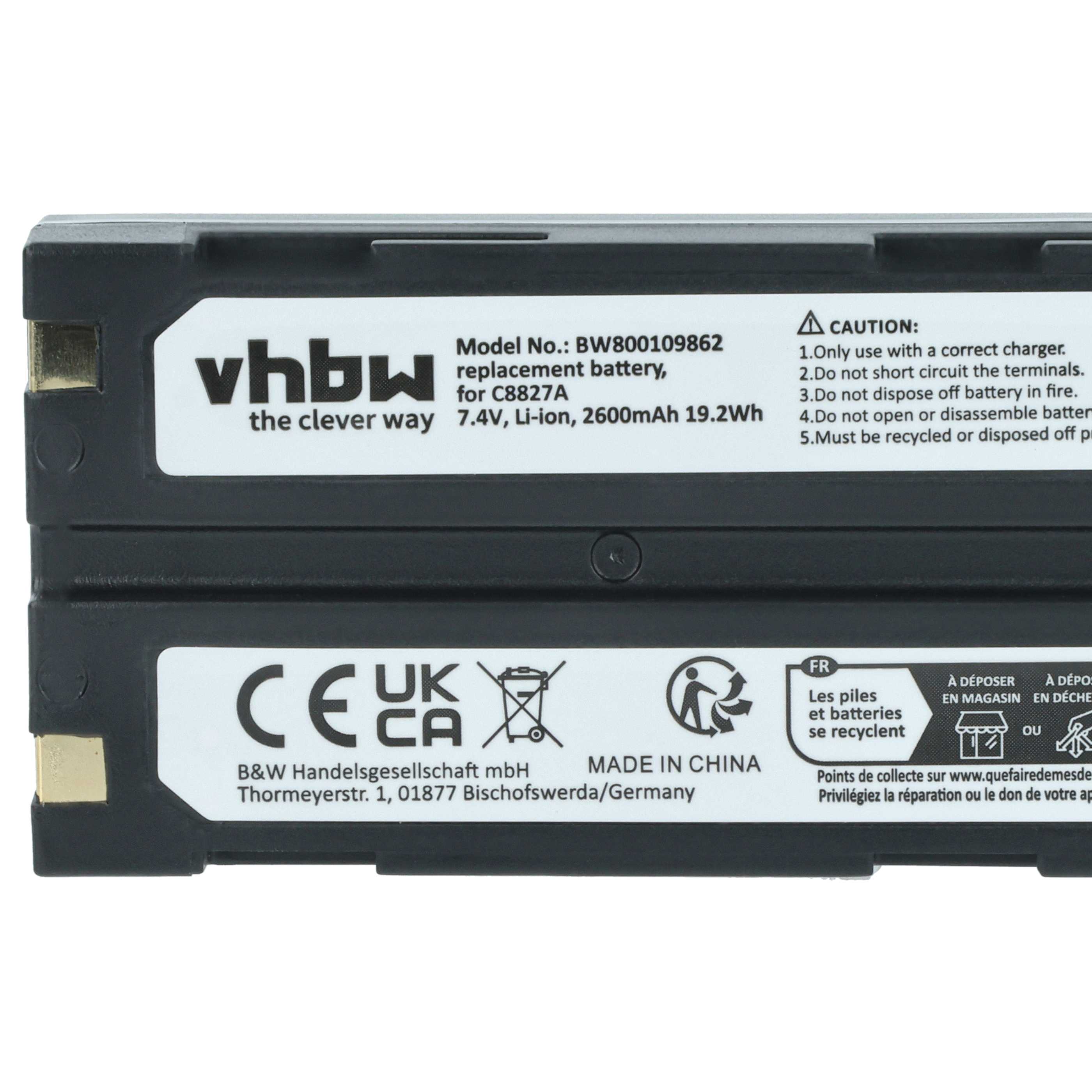 3x Battery replaces CHC 1906110059 - 2600mAh, 7.4V, Li-Ion