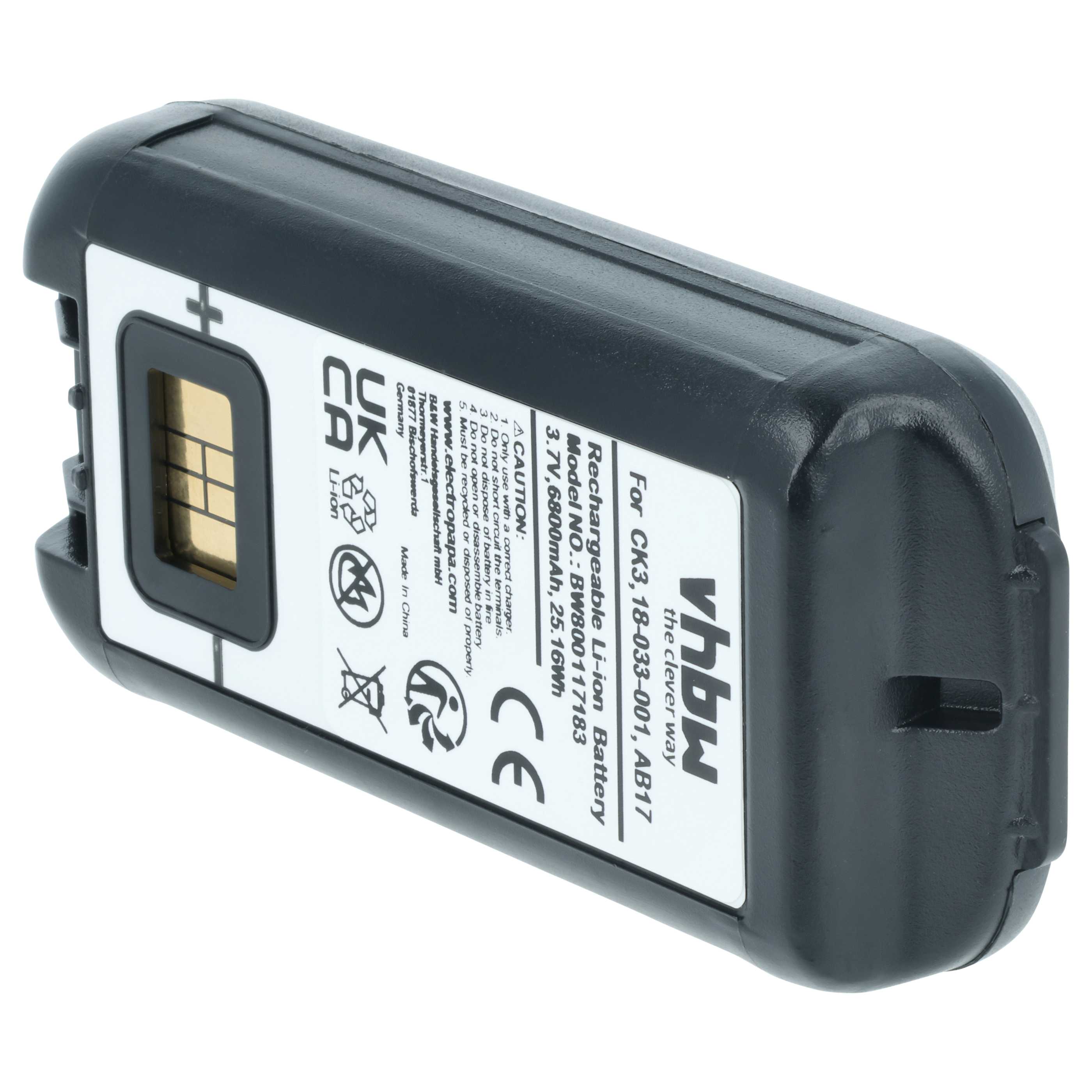 2x Batteria sostituisce Intermec 318-033-021, 318-033-001 per barcode scanner Intermec - 6800mAh 3,7V Li-Ion