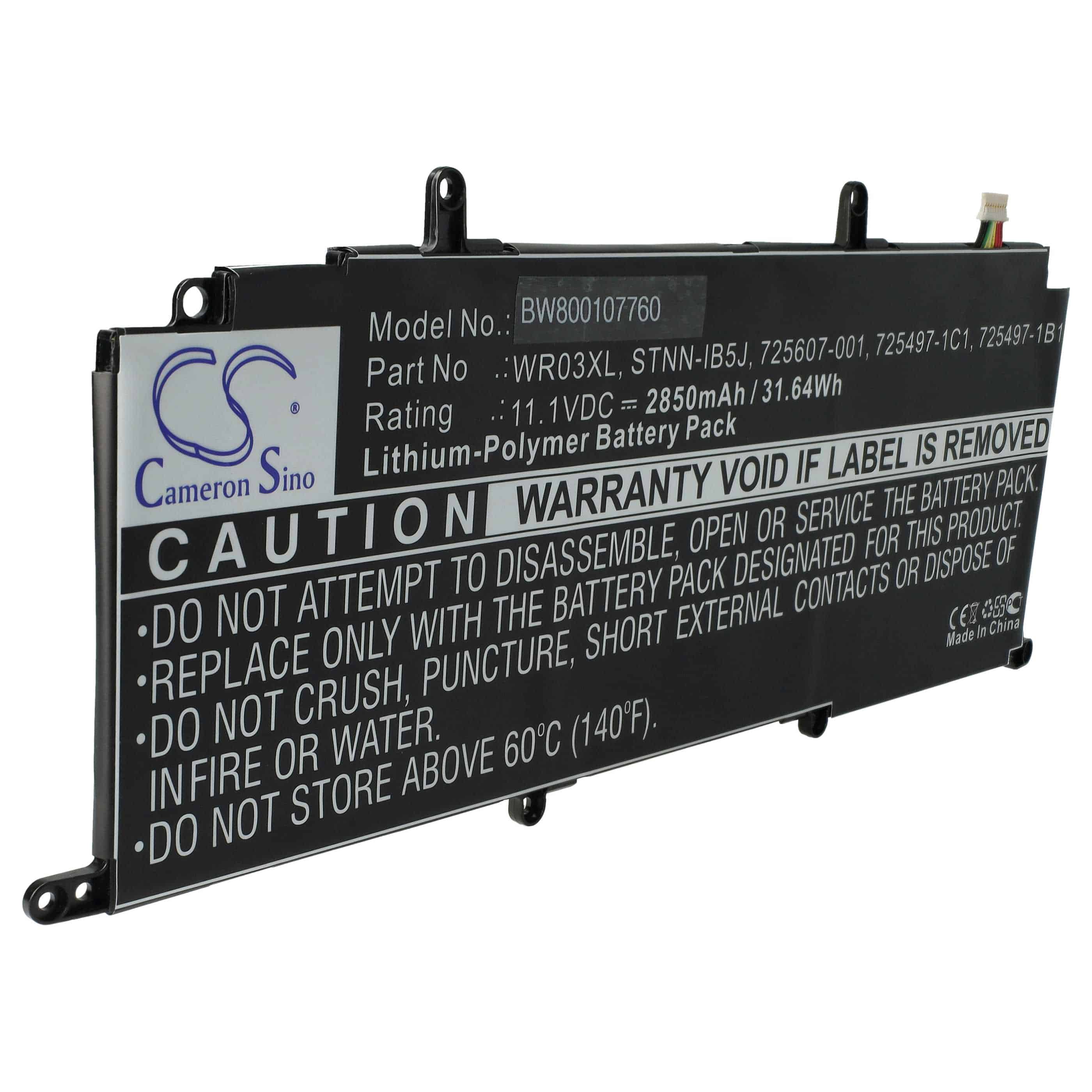 Akumulator do laptopa zamiennik HP 725607-001, 725497-1B1, 725497-1C1 - 2850 mAh 11,1 V LiPo, czarny