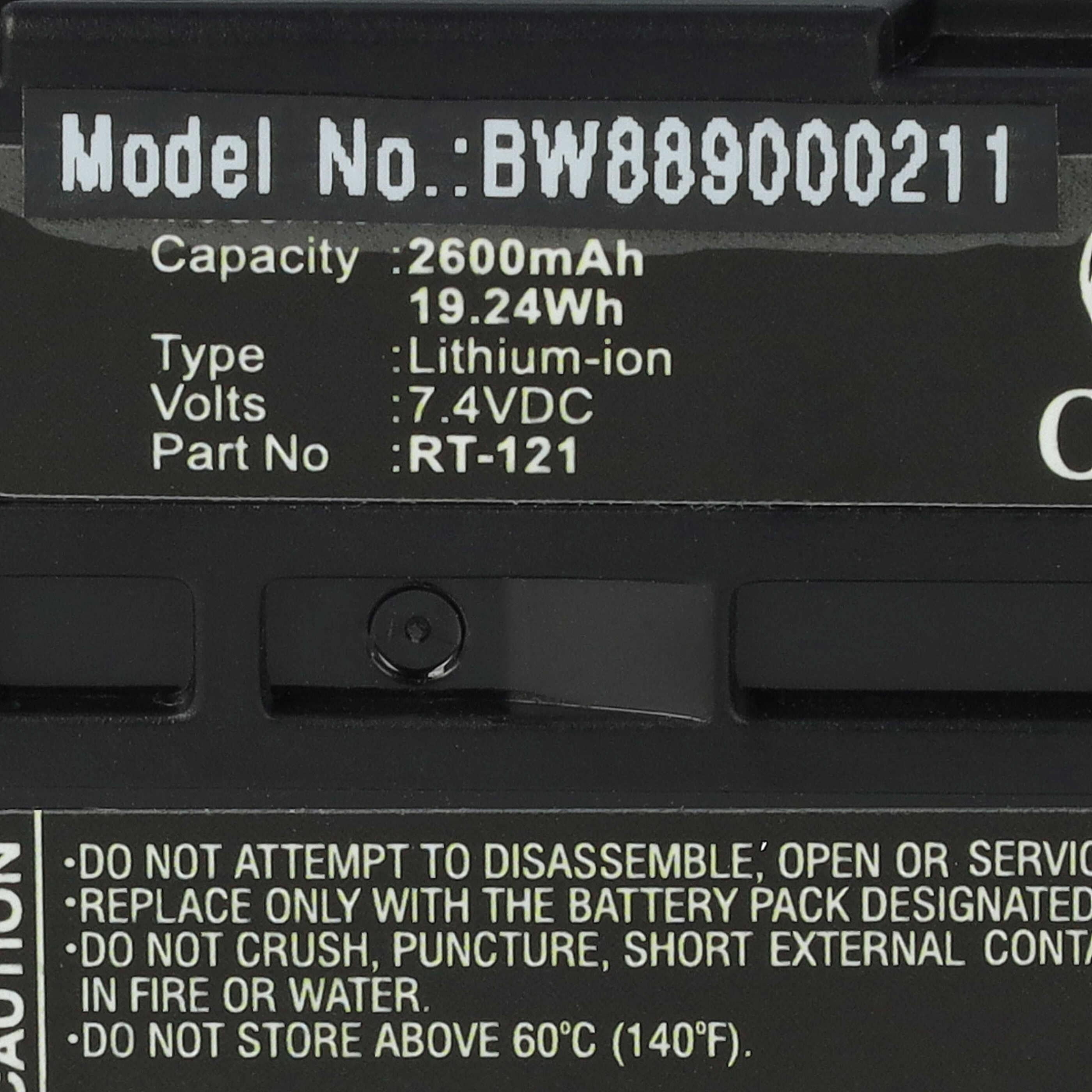 Akku als Ersatz für Righton RT-121 - 2600mAh 7,4V Li-Ion