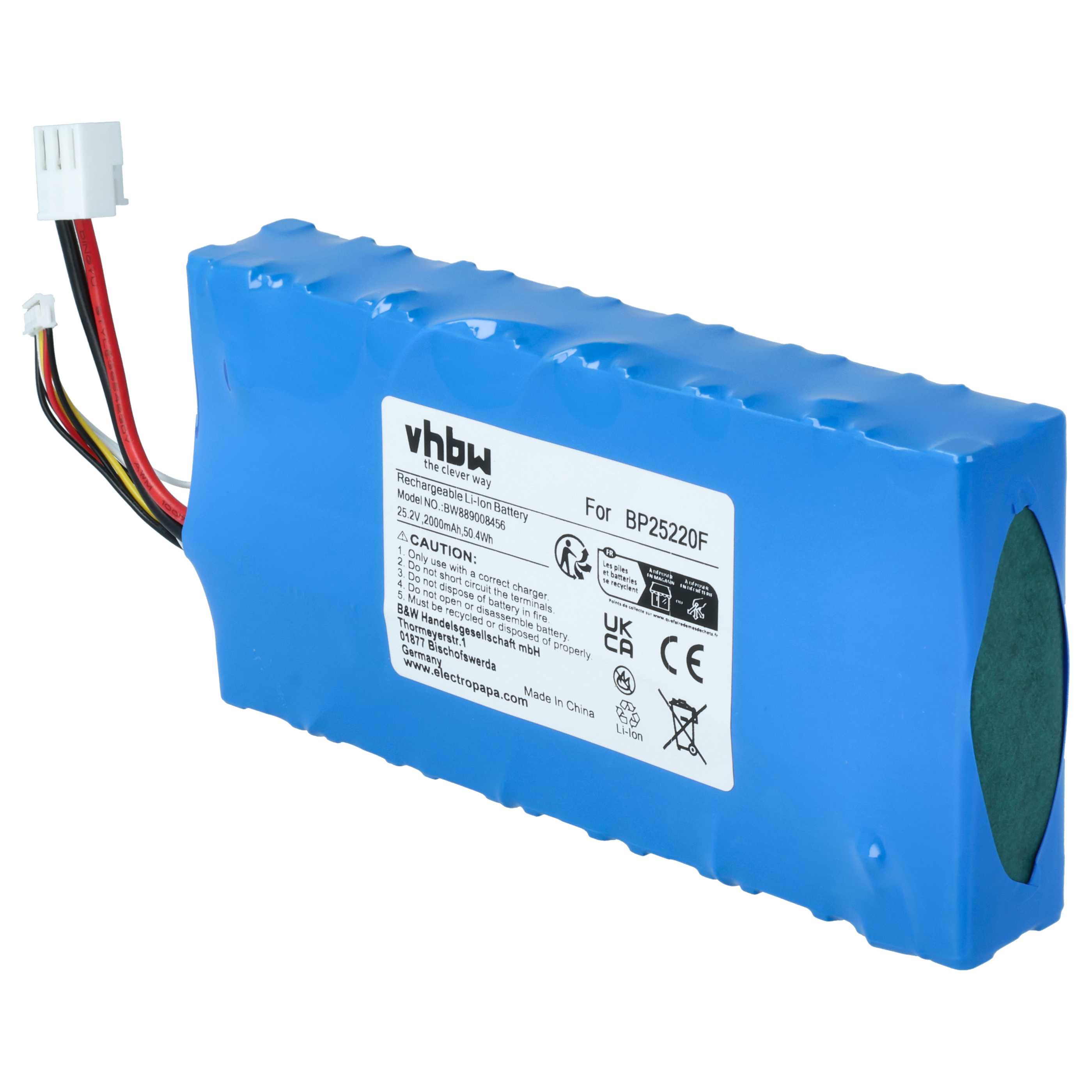 Batterie pour aspirateur Grundig, Eureka, Beko, Midea - 2000mAh 25,2V Li-ion