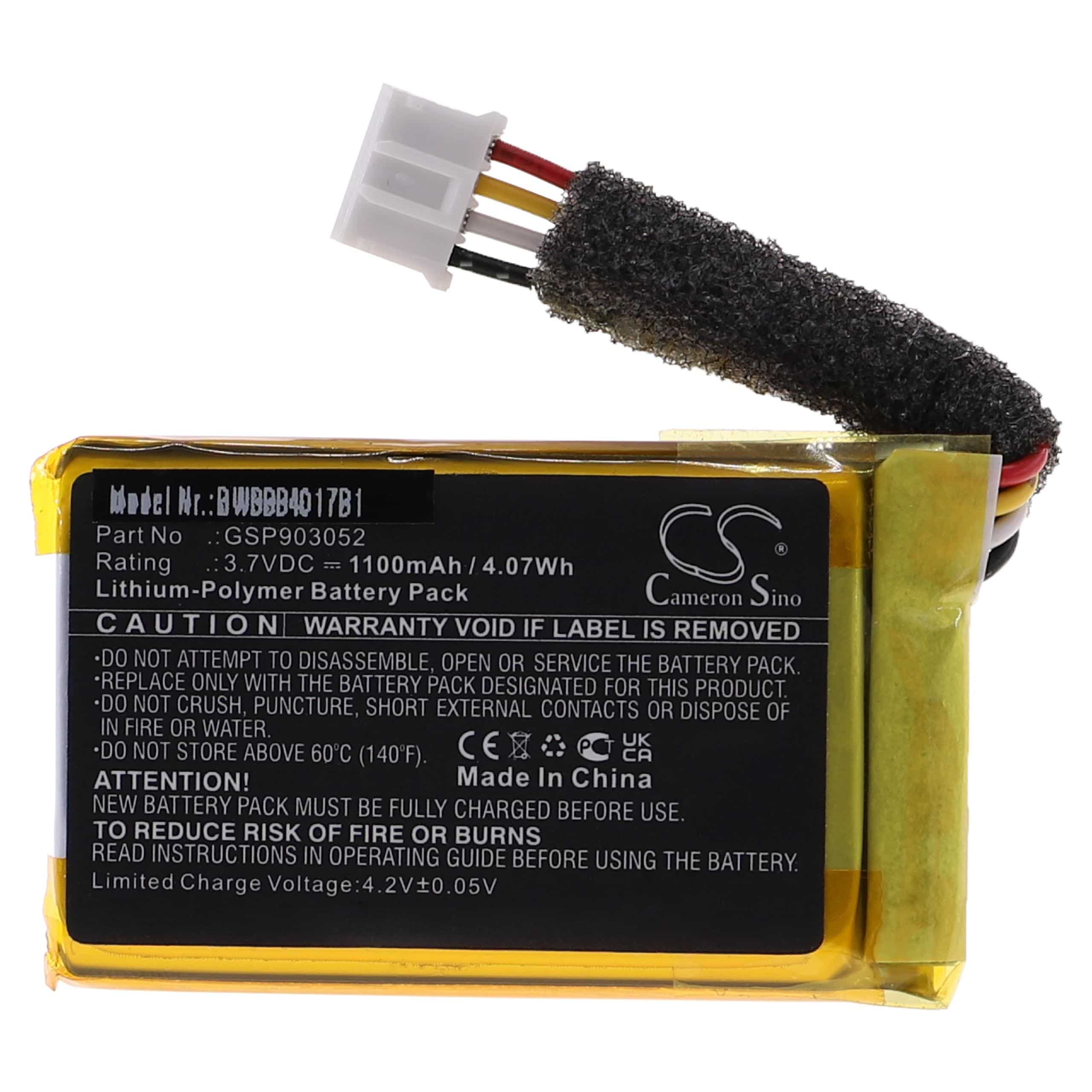 Batterie remplace JBL GSP903052 pour enceinte JBL - 1100mAh 3,7V Li-polymère
