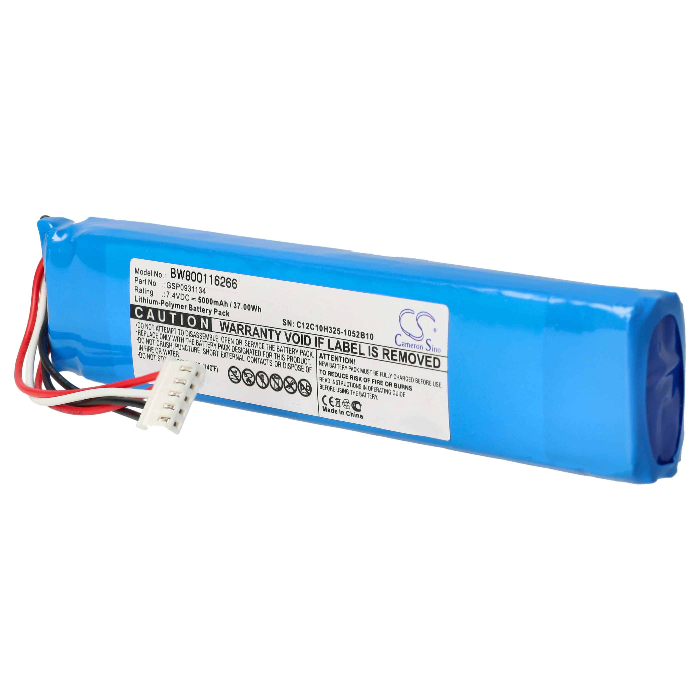 Batterie remplace JBL GSP0931134 pour enceinte JBL - 5000mAh 7,4V Li-polymère