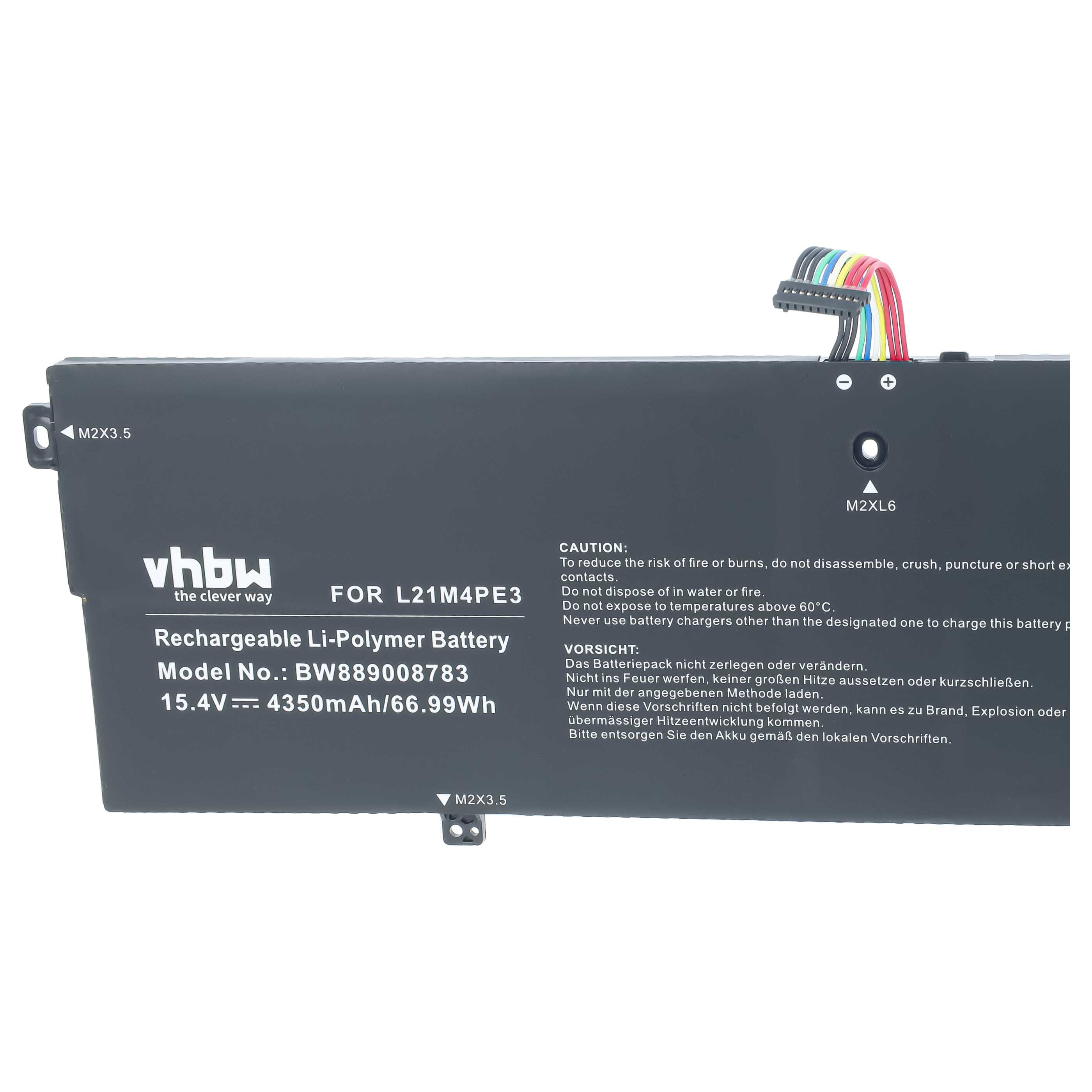 Batteria sostituisce Lenovo L21M4PE3 per notebook - 6900mAh 15,4V Li-Poly