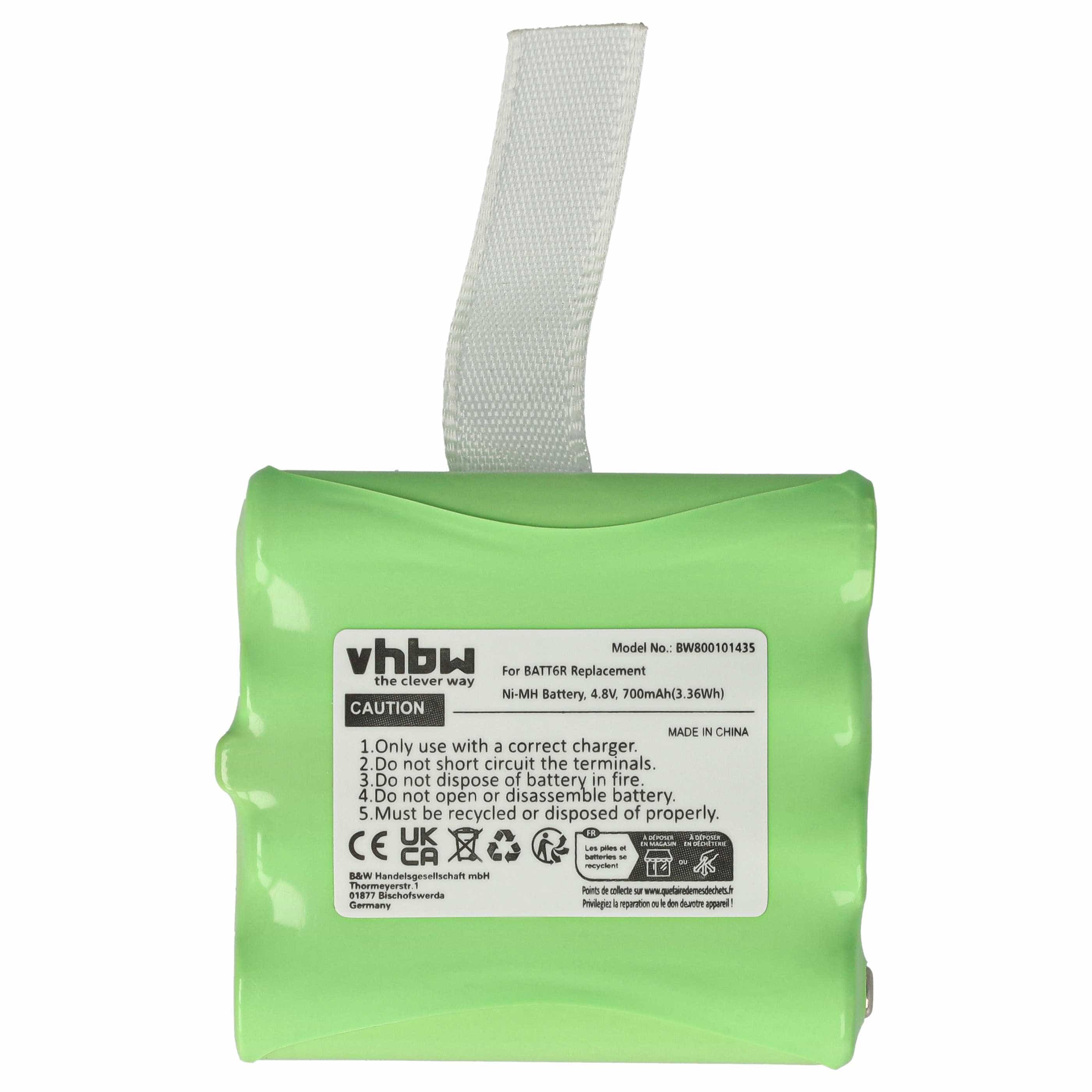 Radio Battery replaces Midland BATT6R, BATT-6R - 700 mAh 4.8 V NiMH