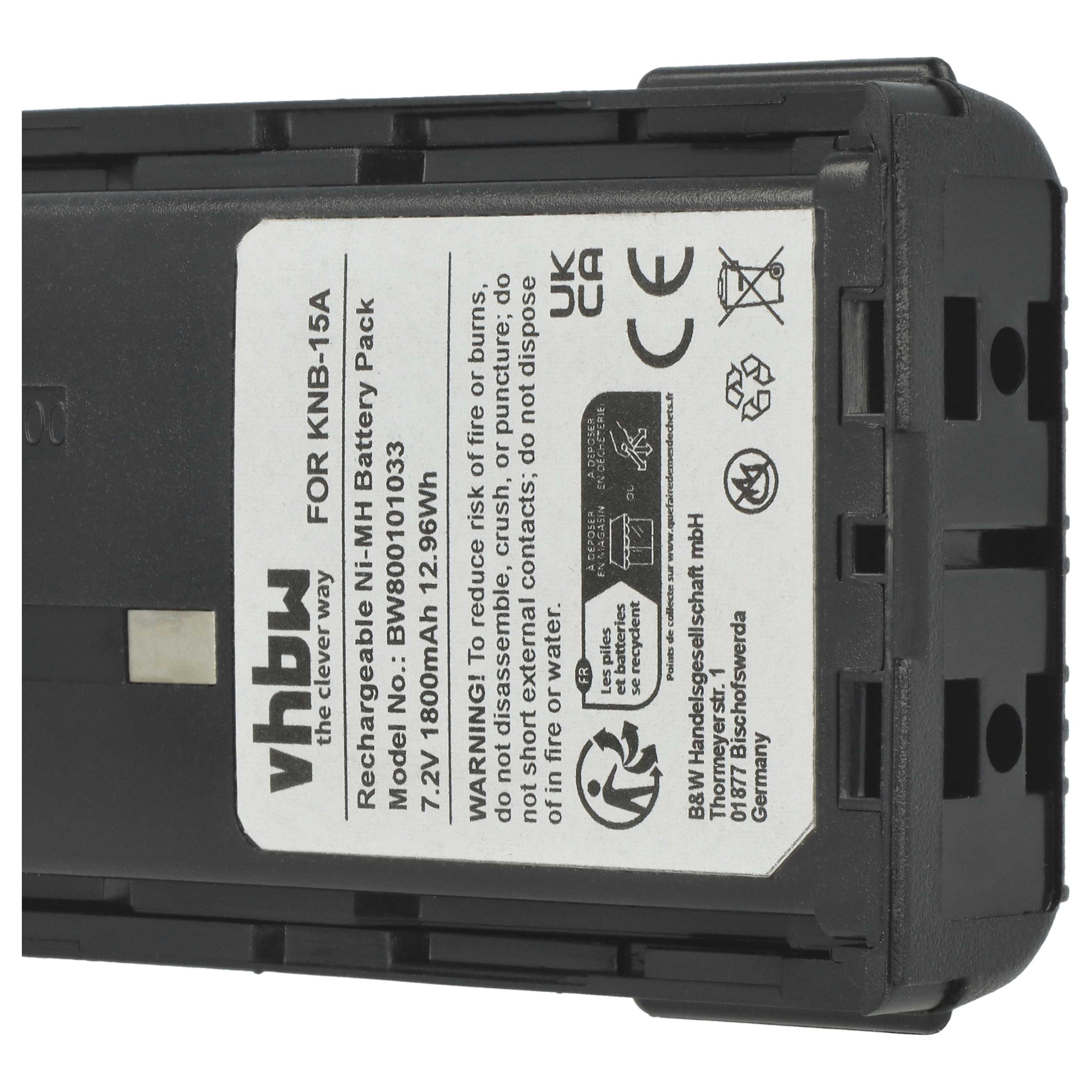 Radio 5x Battery replaces Bidatong BD-15-L - 1800 mAh 7.2 V NiMH