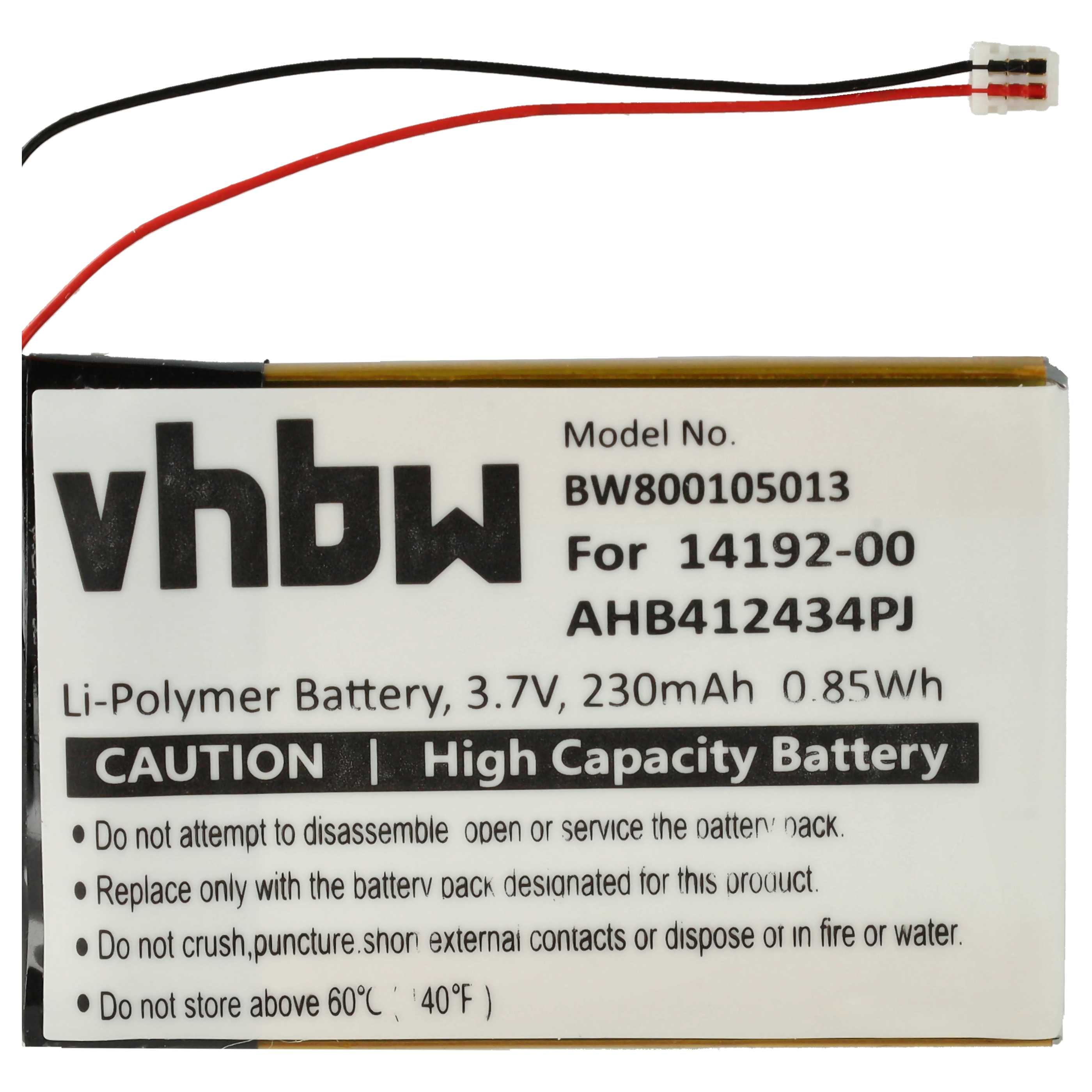 Wireless Headset Battery Replacement for Jabra AHB412434PJ, 14192-00 - 230 mAh 3.7 V Li-polymer