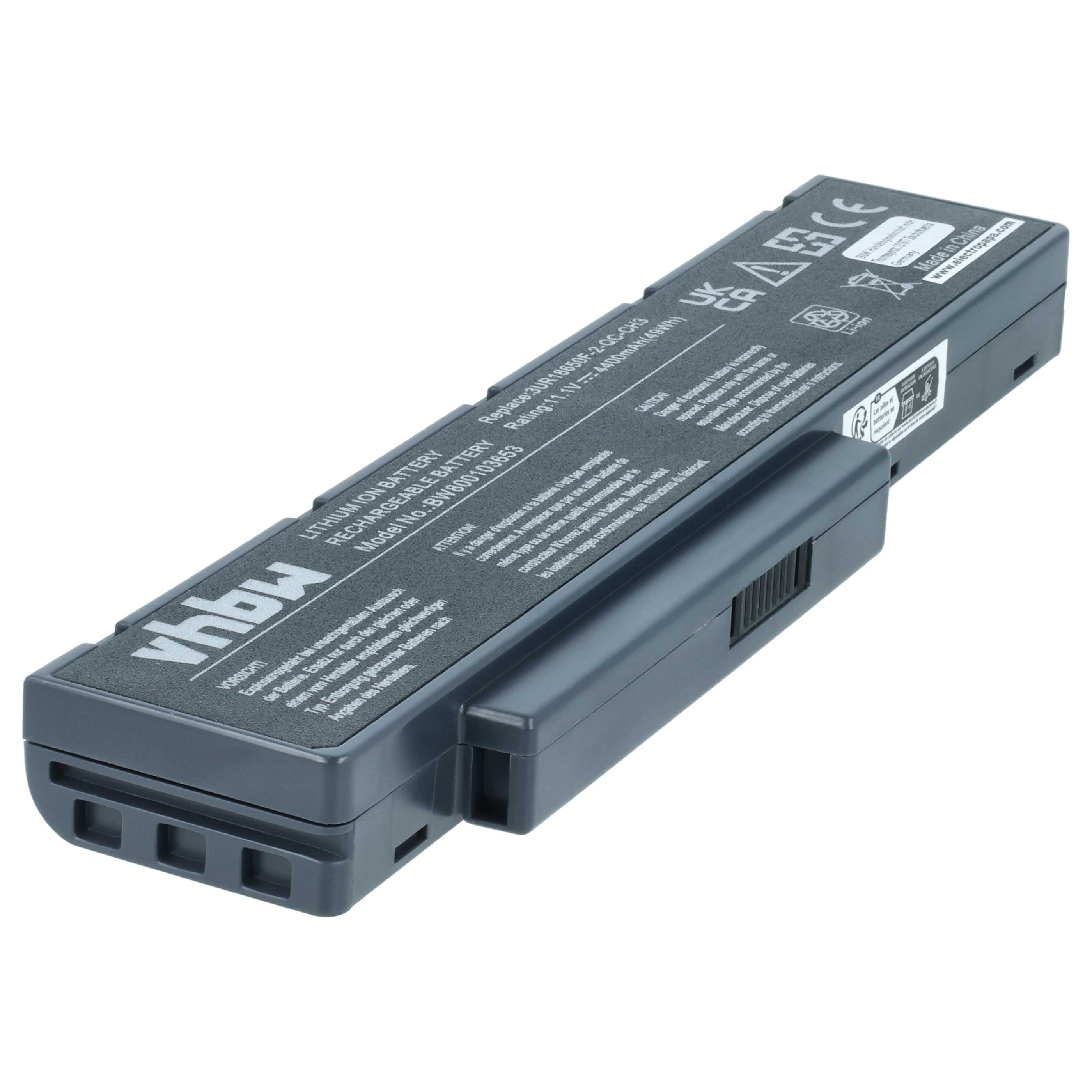 Akumulator do laptopa zamiennik 2C.20770.001, 2C.20770.011, 2C.20C30.001 - 4400 mAh 11,1 V Li-Ion, czarny