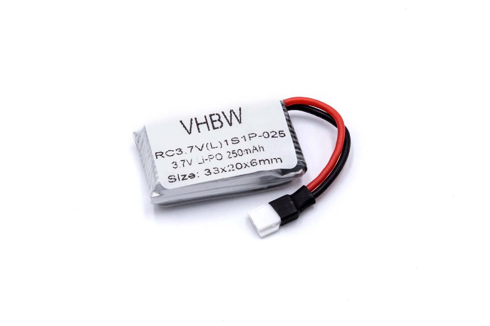 Batería para dispositivos modelismo Wltoys, etc. - 250 mAh 3,7 V Li-poli, Mini JST-Plug