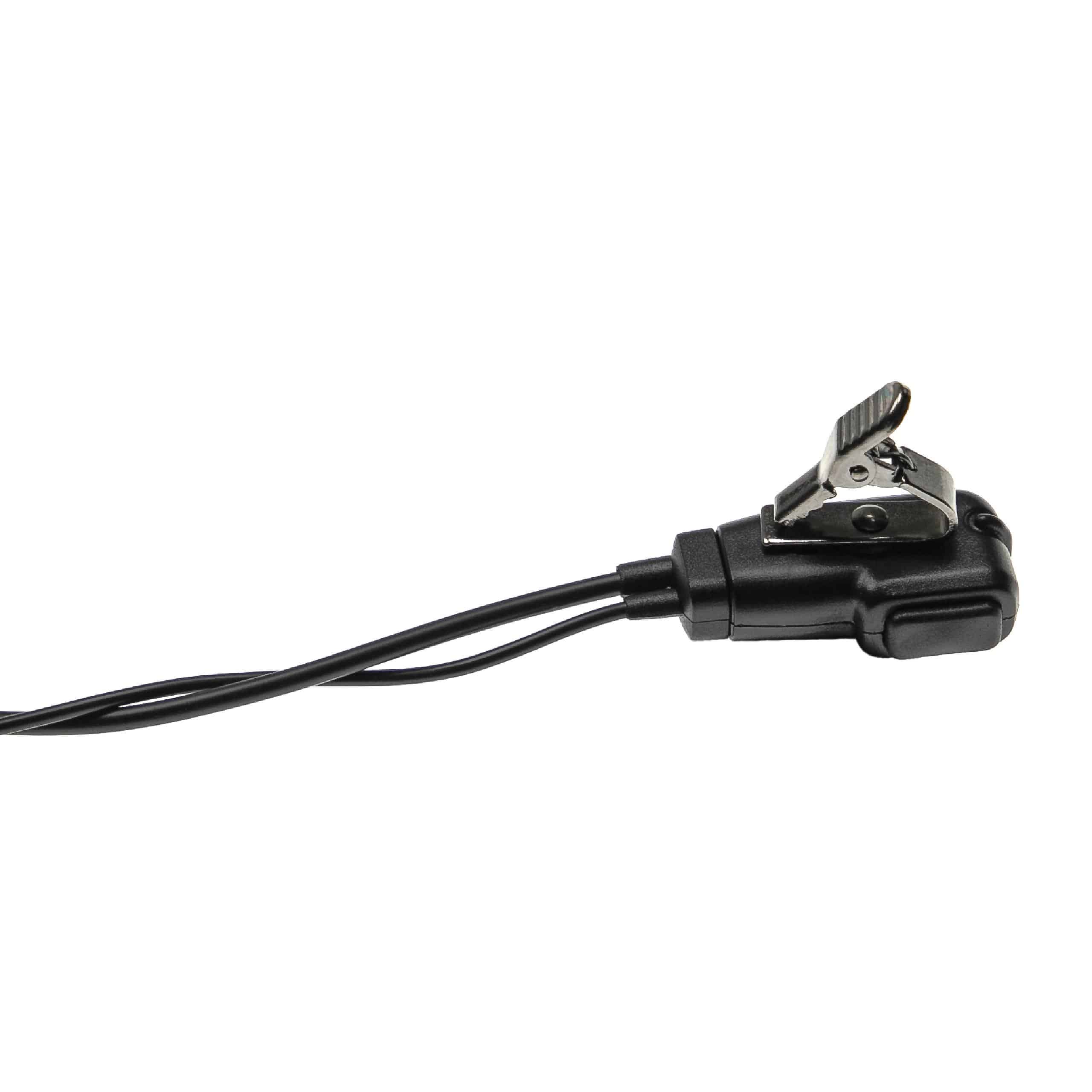 Security headset per ricetrasmittente Yaesu Vertex VX-230 - nero + pulsante chiamata + supporto clip