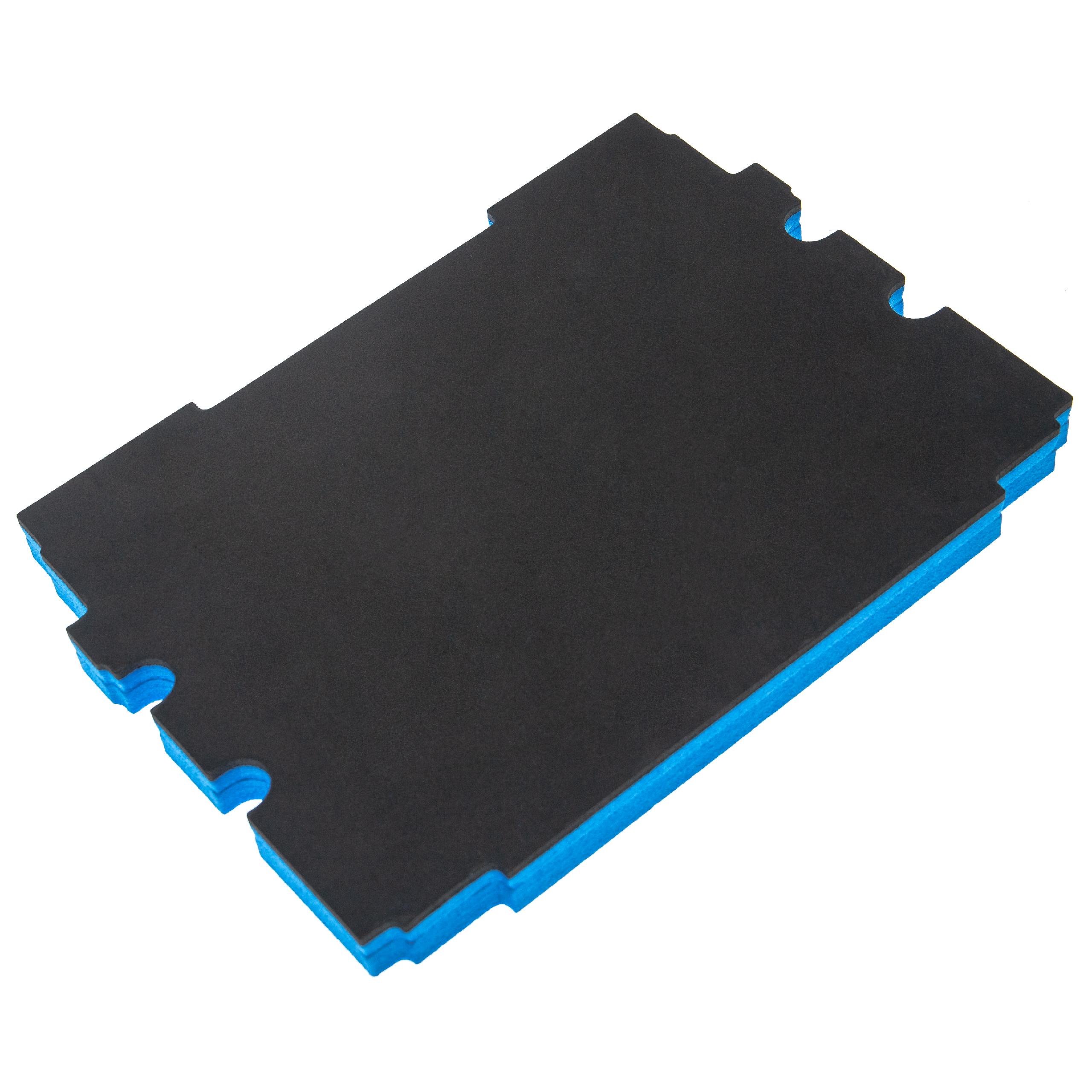 vhbw inserto compatibile con MakPac cassette degli attrezzi - schiuma rigida, blu, 30mm