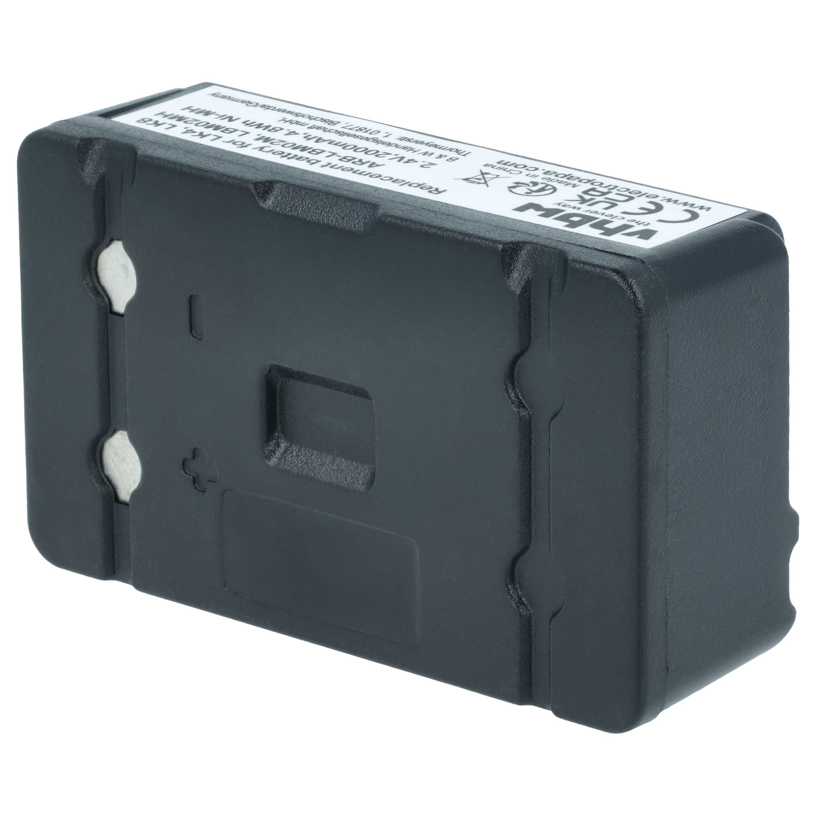 2x Batteria per telecomando remote controller sostituisce Autec ARB-LBM02M, LBM02MH - 2000mAh 2,4V NiMH