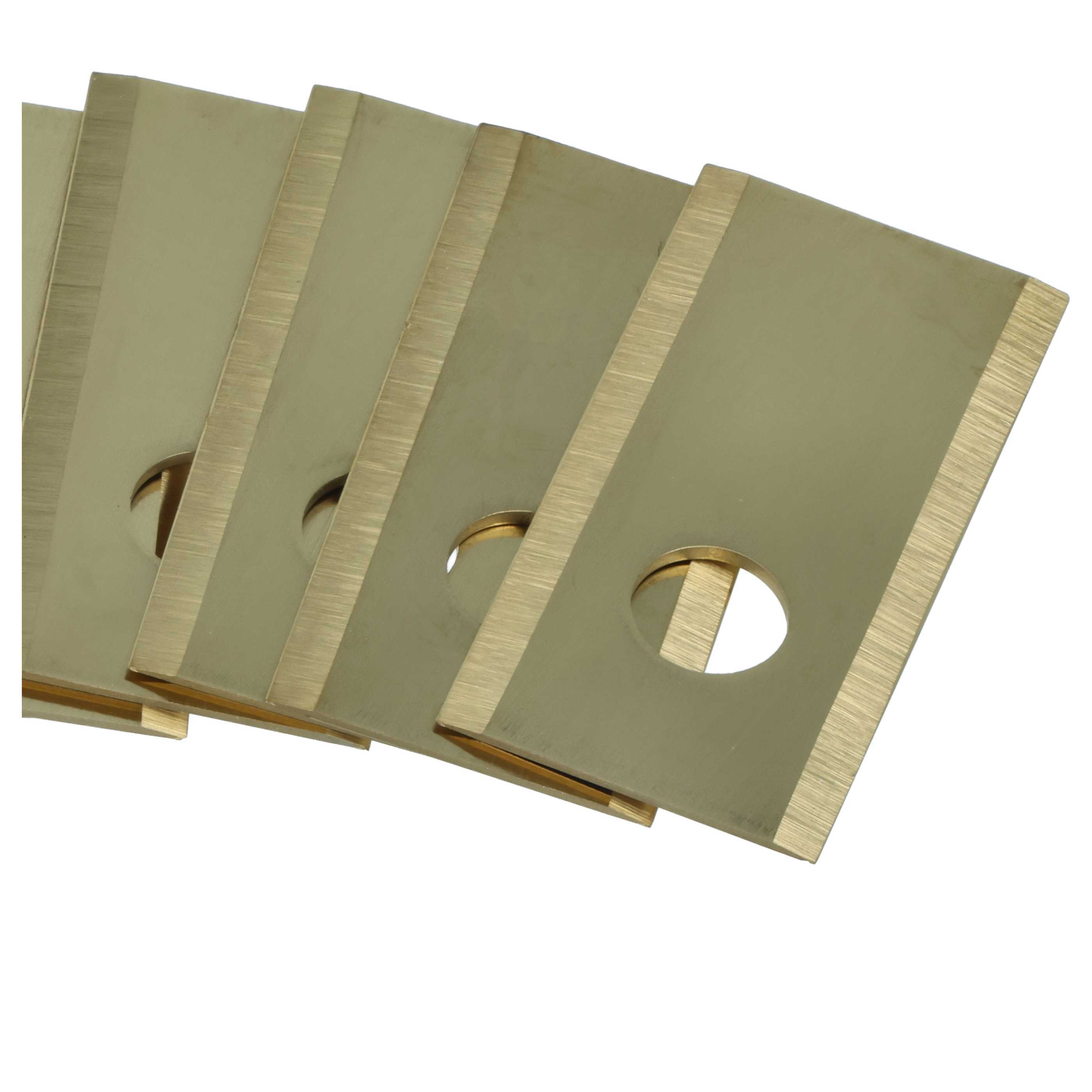 9x Lames pour tondeuse Philips, Scheppach, Worx, Landxcape – Couteaux apatite de titane, Silber Gold