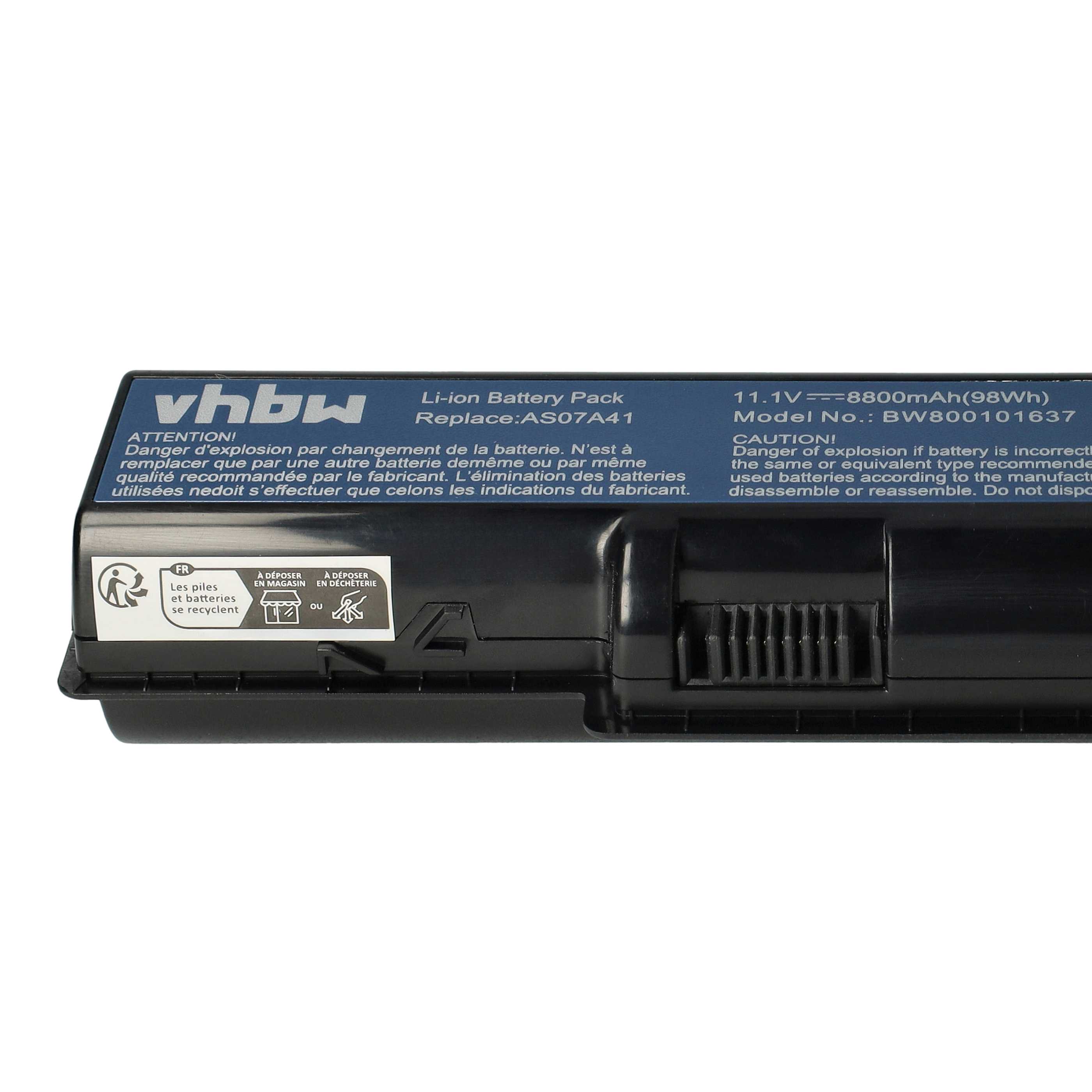Akumulator do laptopa zamiennik Acer AS07A31, AS07A32, AS07A42, AS07A41 - 8800 mAh 11,1 V Li-Ion, czarny
