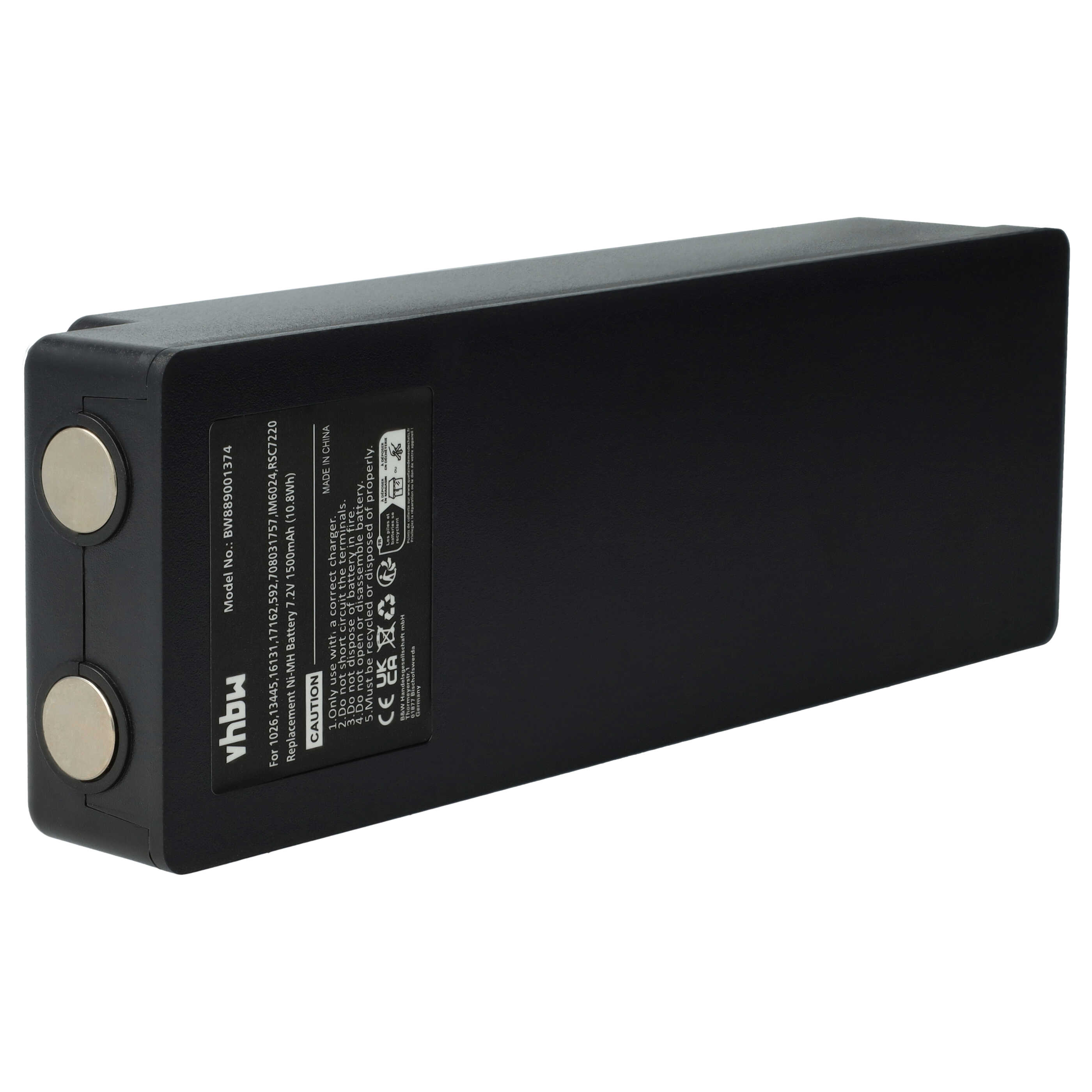 Battery as Replacement for Palfinger 17162, 708031757, 16131, 1026, 13445 Remote Control - 1500 mAh 7.2 V NiMH
