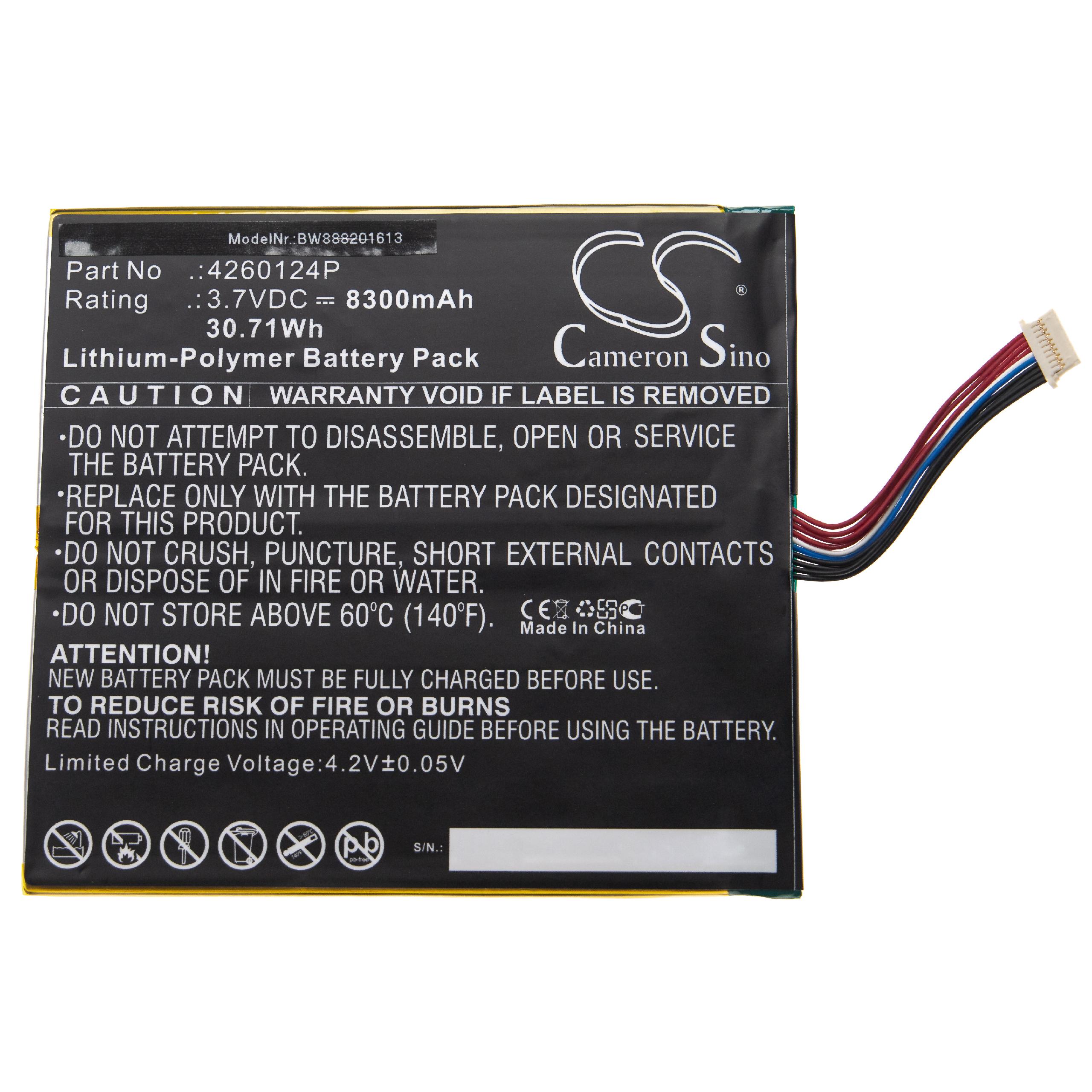 Batería reemplaza Acer KT.0020Q.001, 4260124P para notebook Acer - 8300 mAh 3,7 V Li-poli