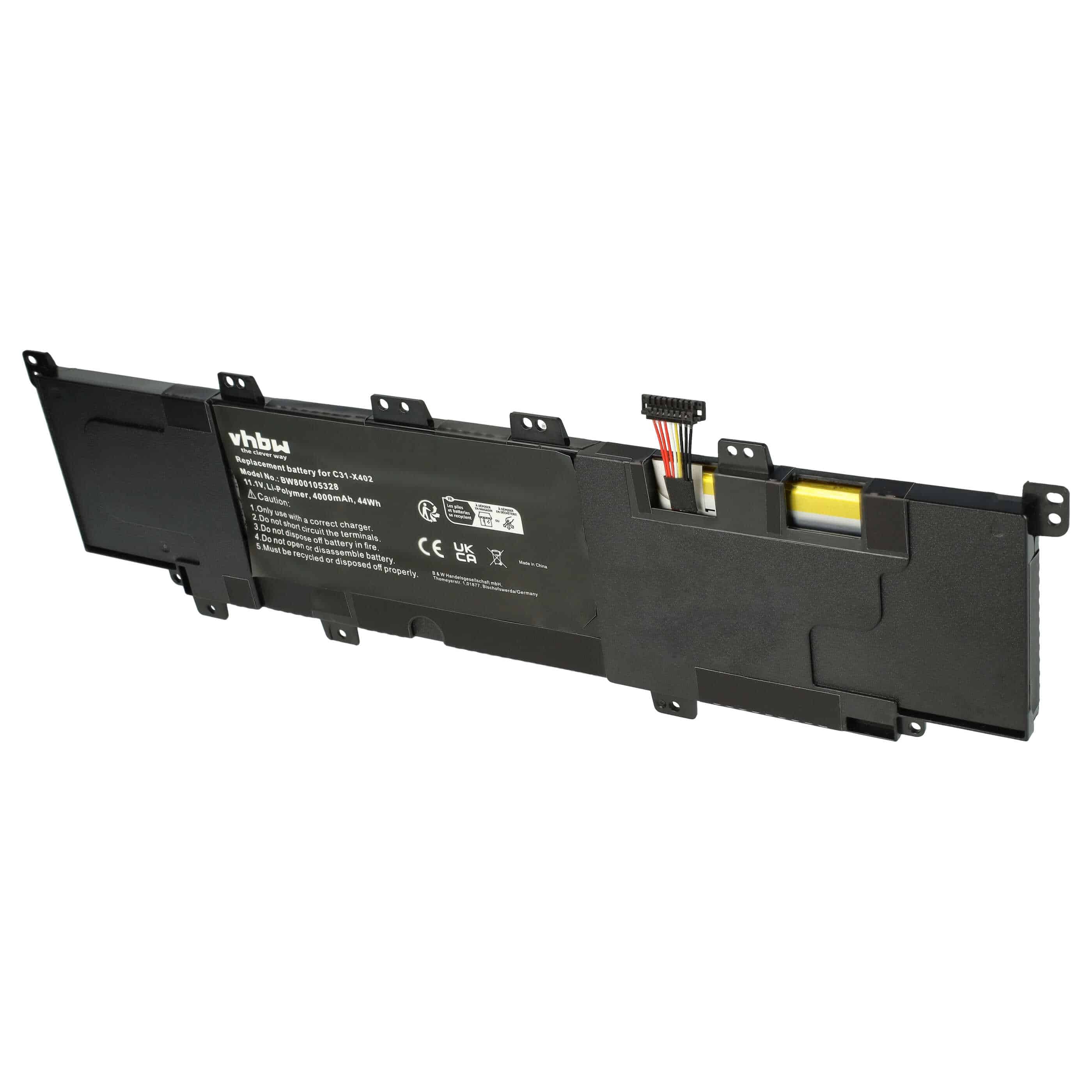 Batería reemplaza C31-X402 para notebook Asus - 4000 mAh 11,1 V Li-poli