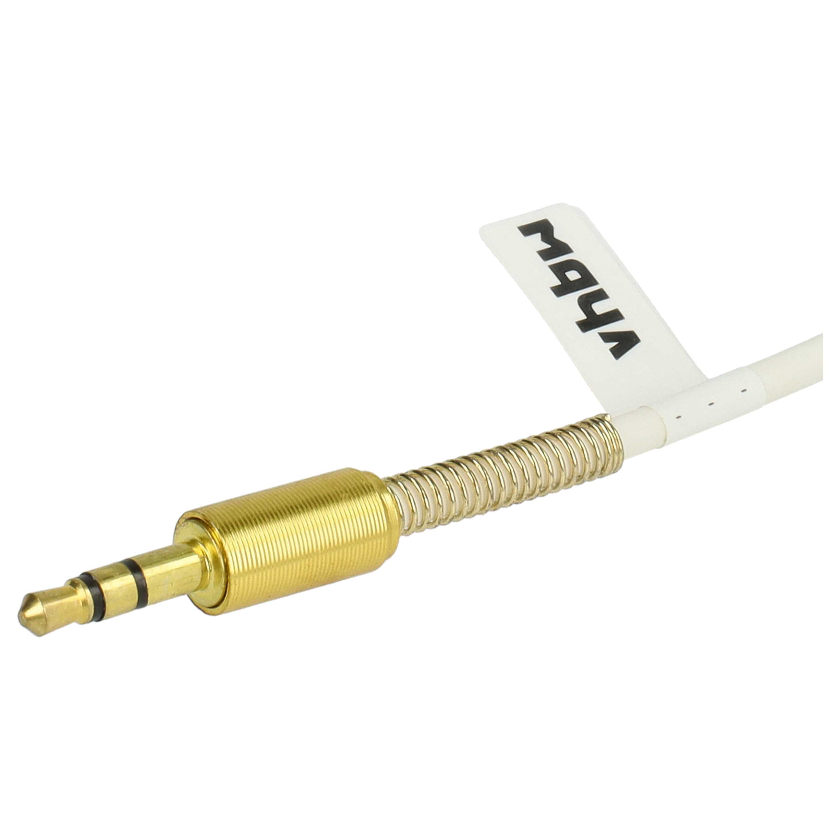 Audio Adapterkabel für diverse Geräte - Von 3,5 mm auf 3,5 mm Klinkenstecker, gewinkelt, gold, weiß