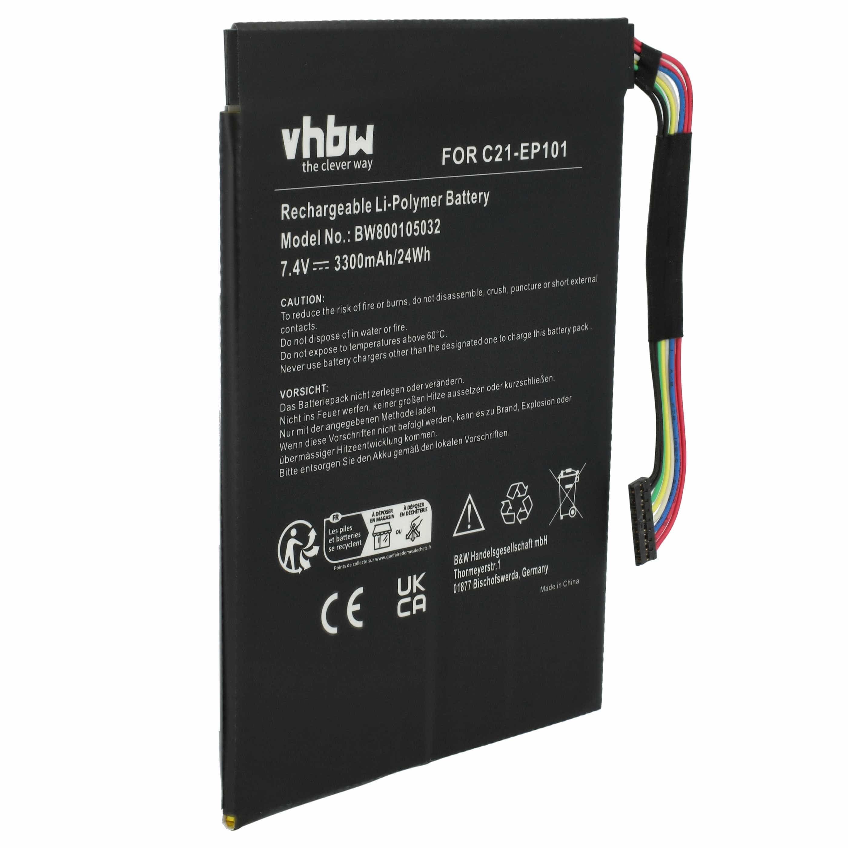 Akumulator do laptopa zamiennik Asus C21-EP101, C21EP101 - 3300 mAh 7,4 V LiPo, czarny