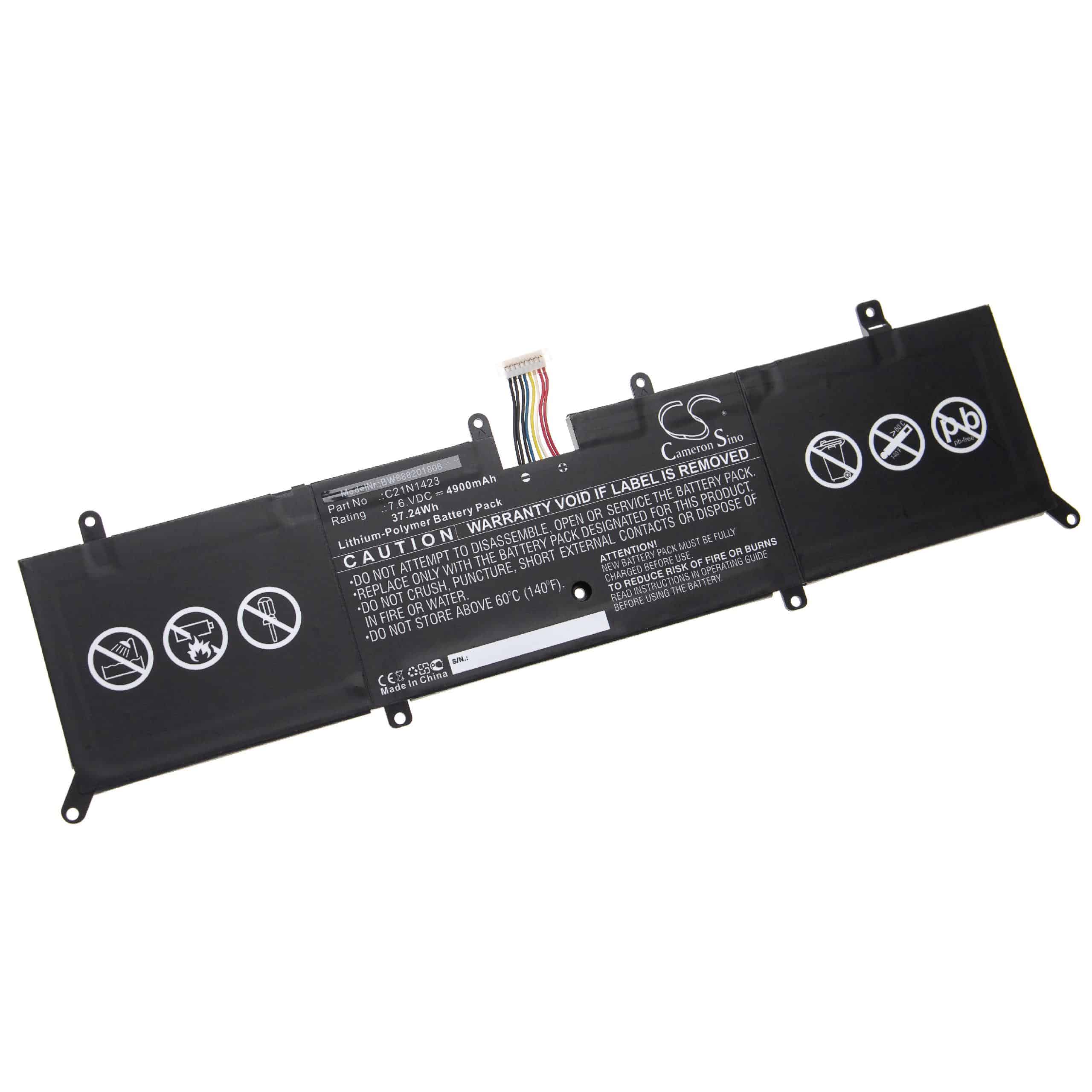Notebook Battery Replacement for Asus C21N1423, 0B200-01360100 - 4900mAh 7.6V Li-polymer