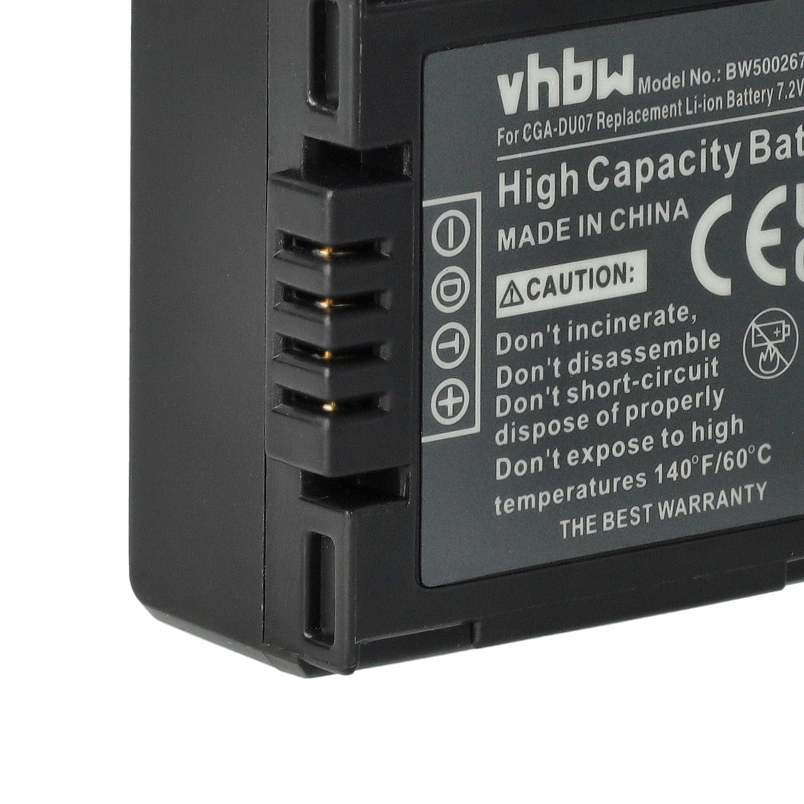 Videocamera 3x Battery replaces Hitachi DZ-BP07s, DZ-BP14s, DZ-BP21s - 600 mAh 7.2 V Li-Ion
