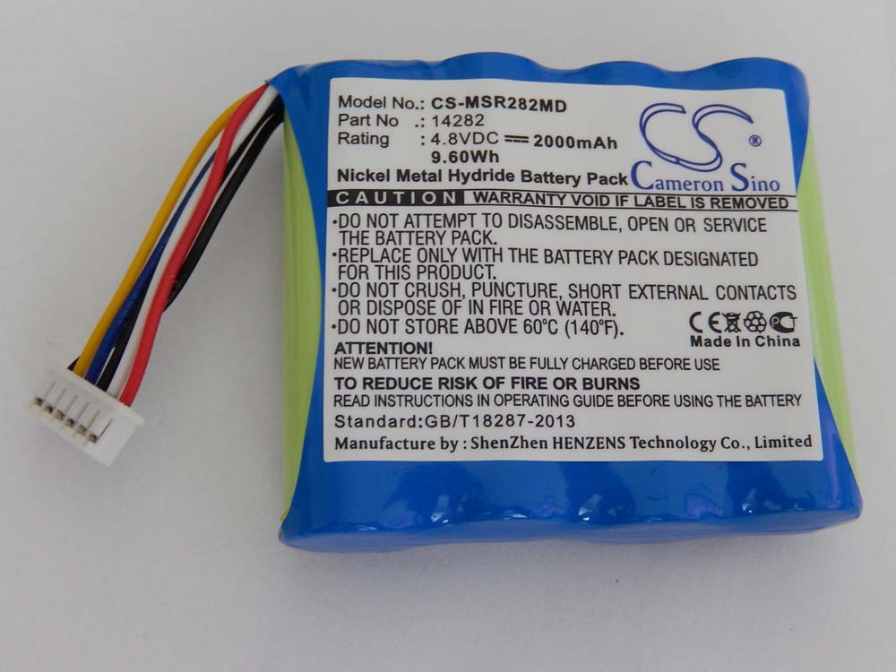 Medical Equipment Battery Replacement for 14282 - 2000mAh 4.8V NiMH