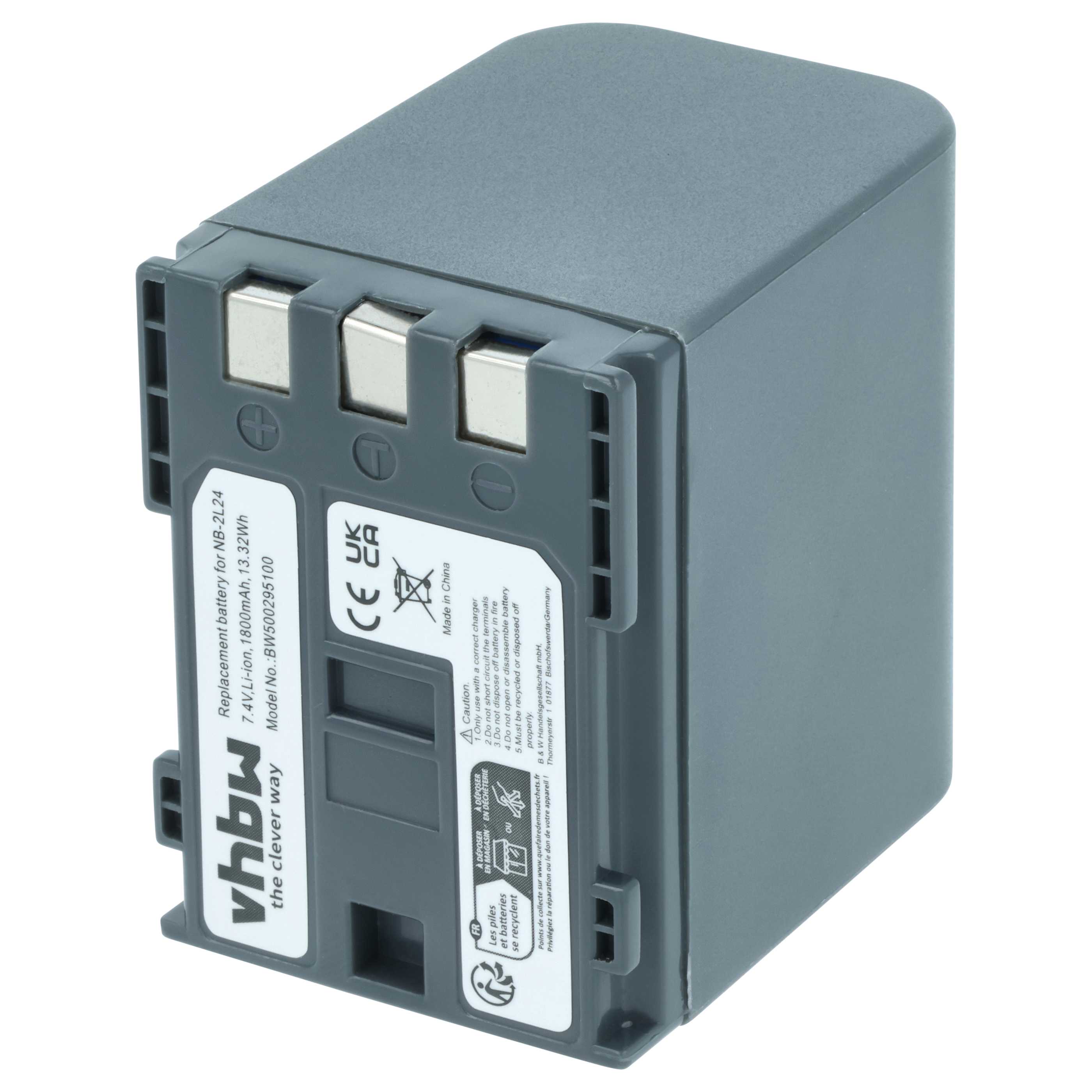 Videokamera-Akku als Ersatz für Canon BP-2L12, BP-2L13, BP-2L18, BP-2L14 für Canon - 1800mAh 7,2V Li-Ion