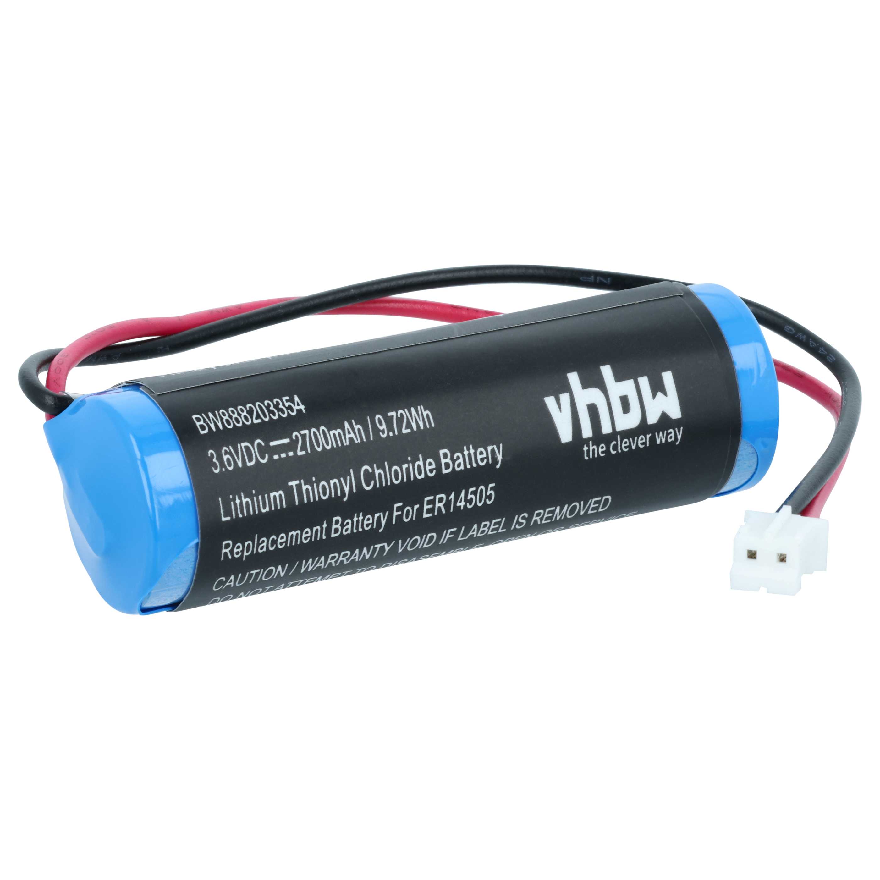 Pile remplace Dräger 8326856, 8326186 détecteur de gaz - 2700mAh 3,6V Li-SOCl2