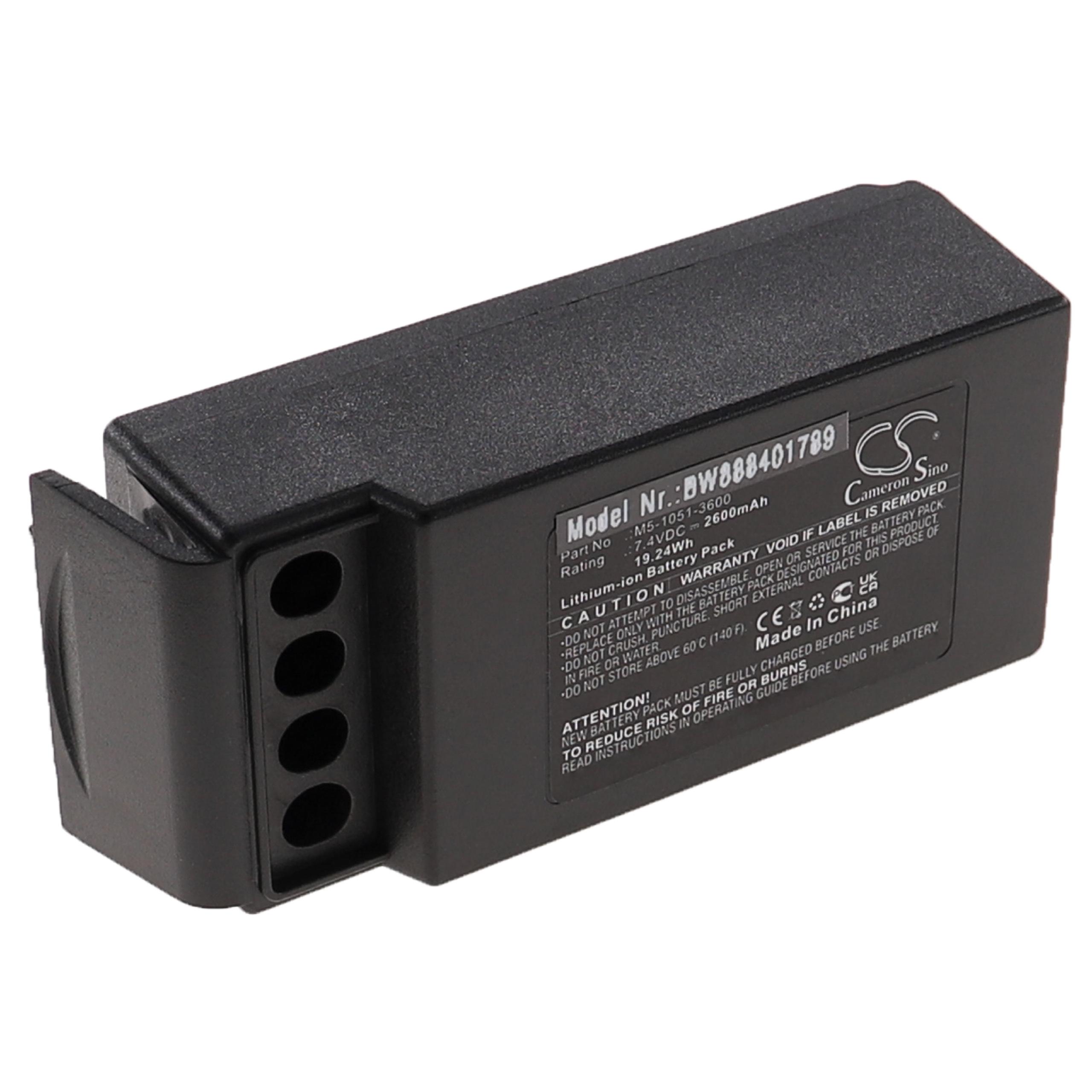 Batería reemplaza Cavotec M5-1051-3600 para mando distancia industrial Cavotec - 2600 mAh 7,4 V Li-Ion