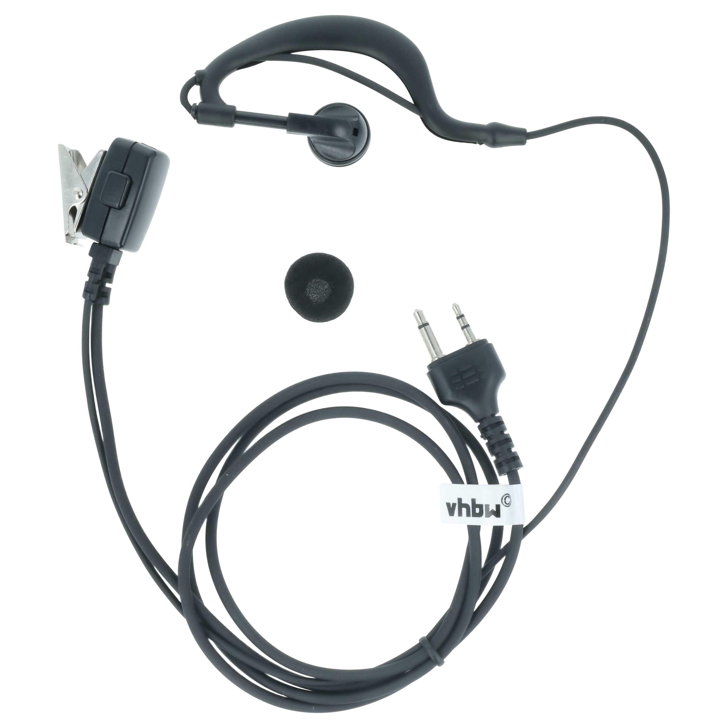 Security Radio Headset - "Take Call Button", Clip Mount